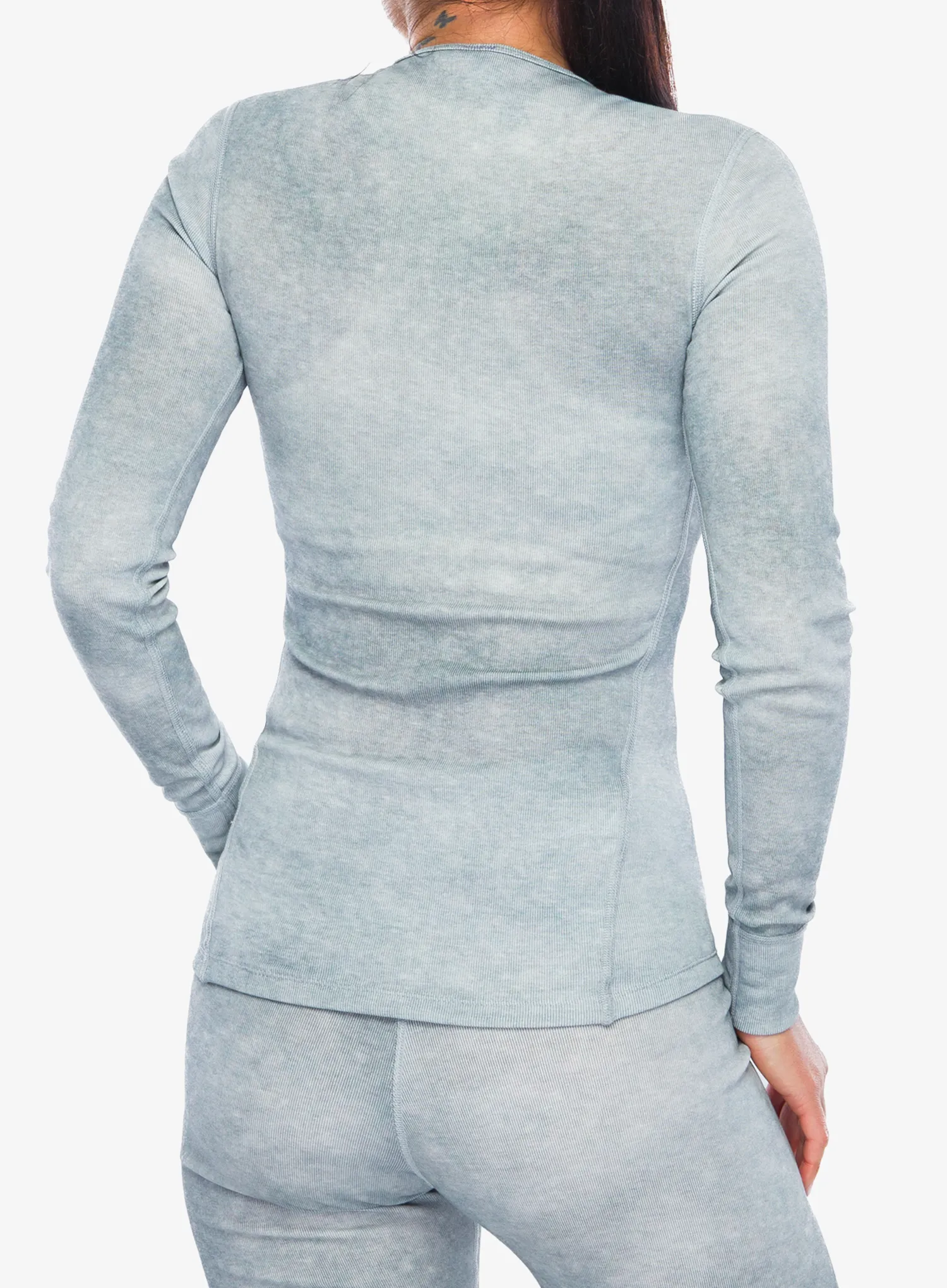 Moteriškas termoaktyvus džemperis Odlo Active Warm X Pow BL Top Crew Neck L/S - silver grey