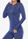 Moteriškas termoaktyvus džemperis Odlo Merino 200 BL Top Crew Neck LS - skipper blue