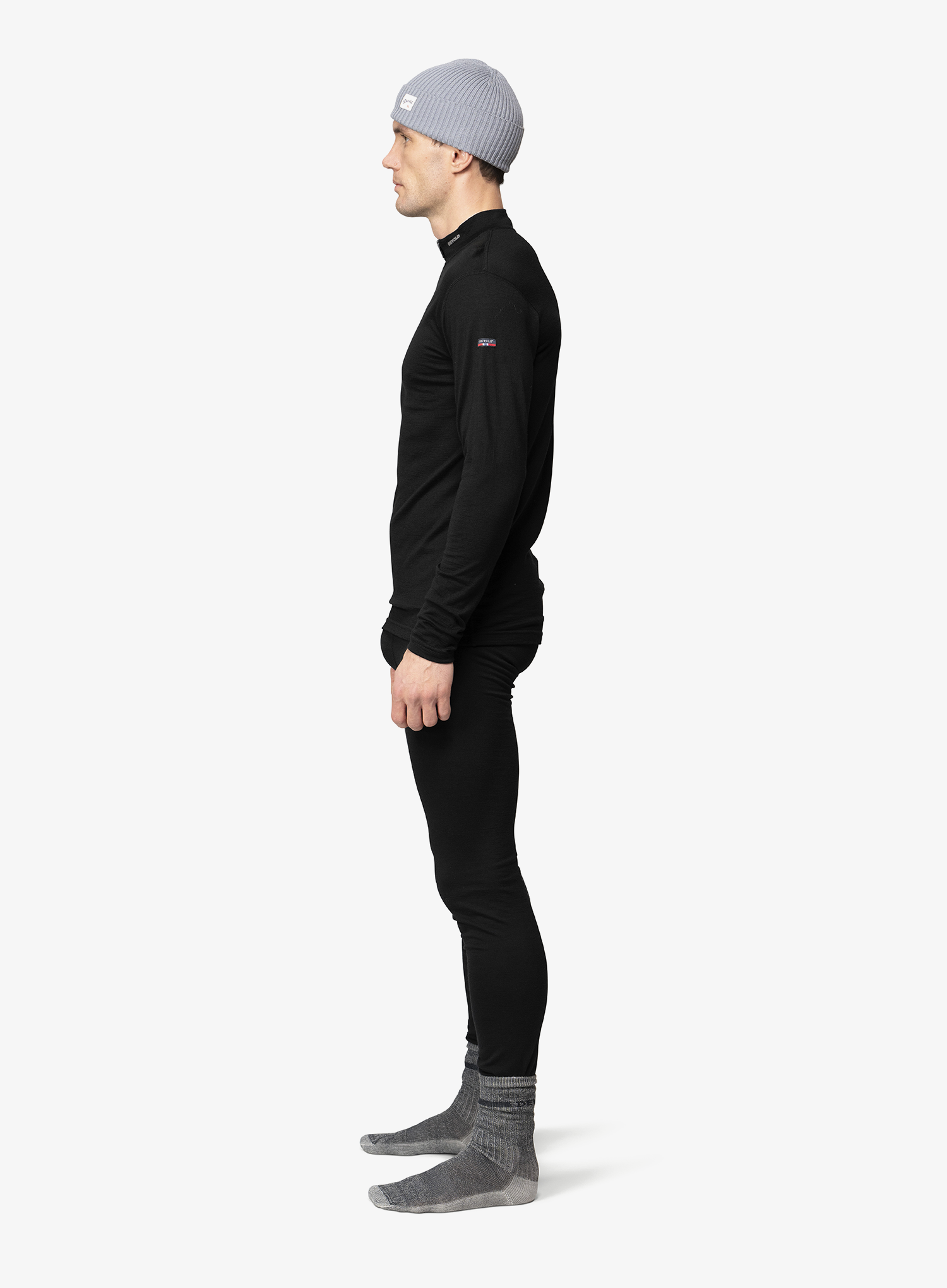 Termoaktyvus džemperis Devold Breeze Merino 150 Zip Neck - black