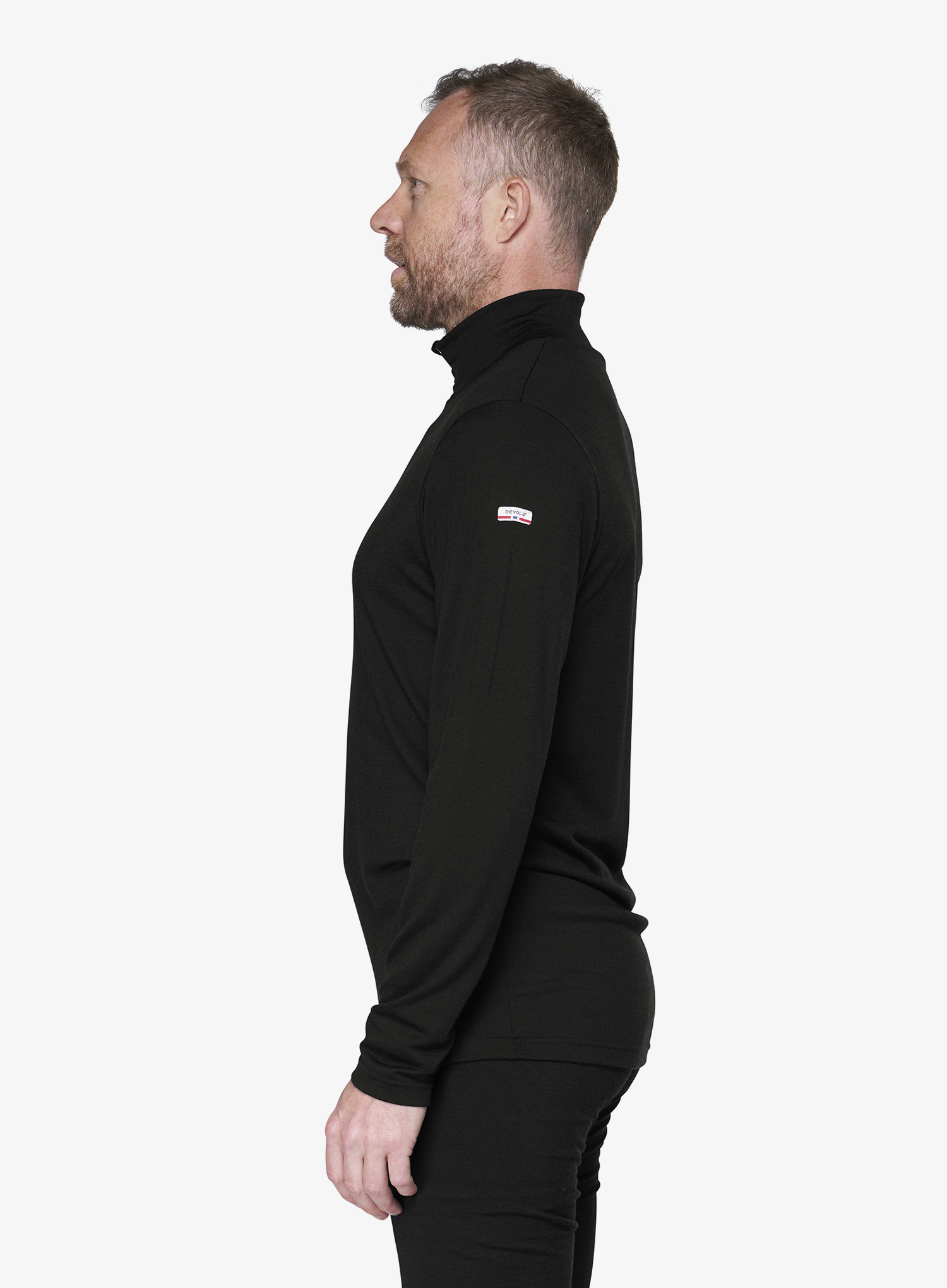 Termoaktyvus džemperis Devold Breeze Plus Merino 200 Zip Neck - black