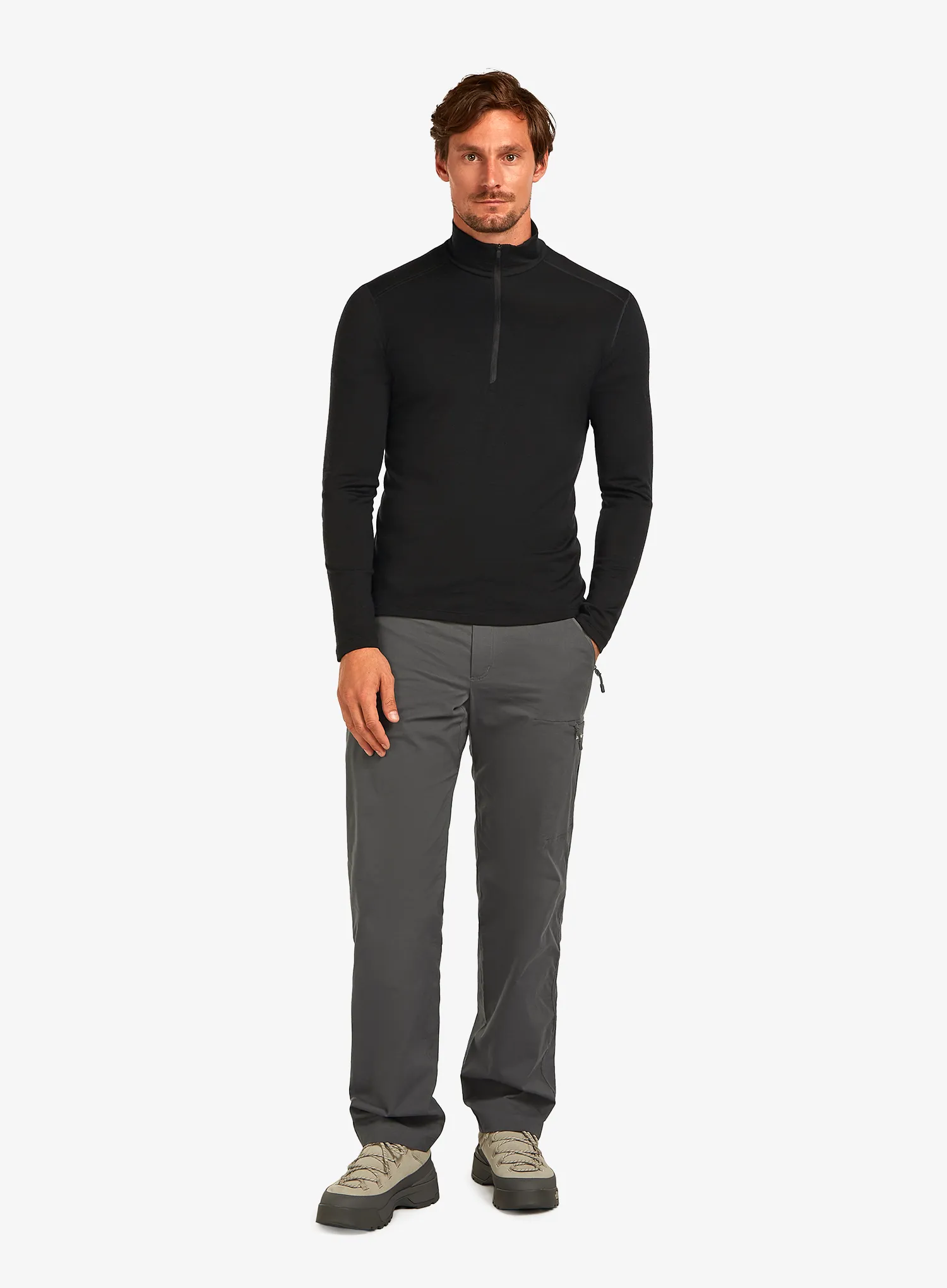 Termoaktyvus džemperis Icebreaker 200 Oasis L/S Half Zip - black