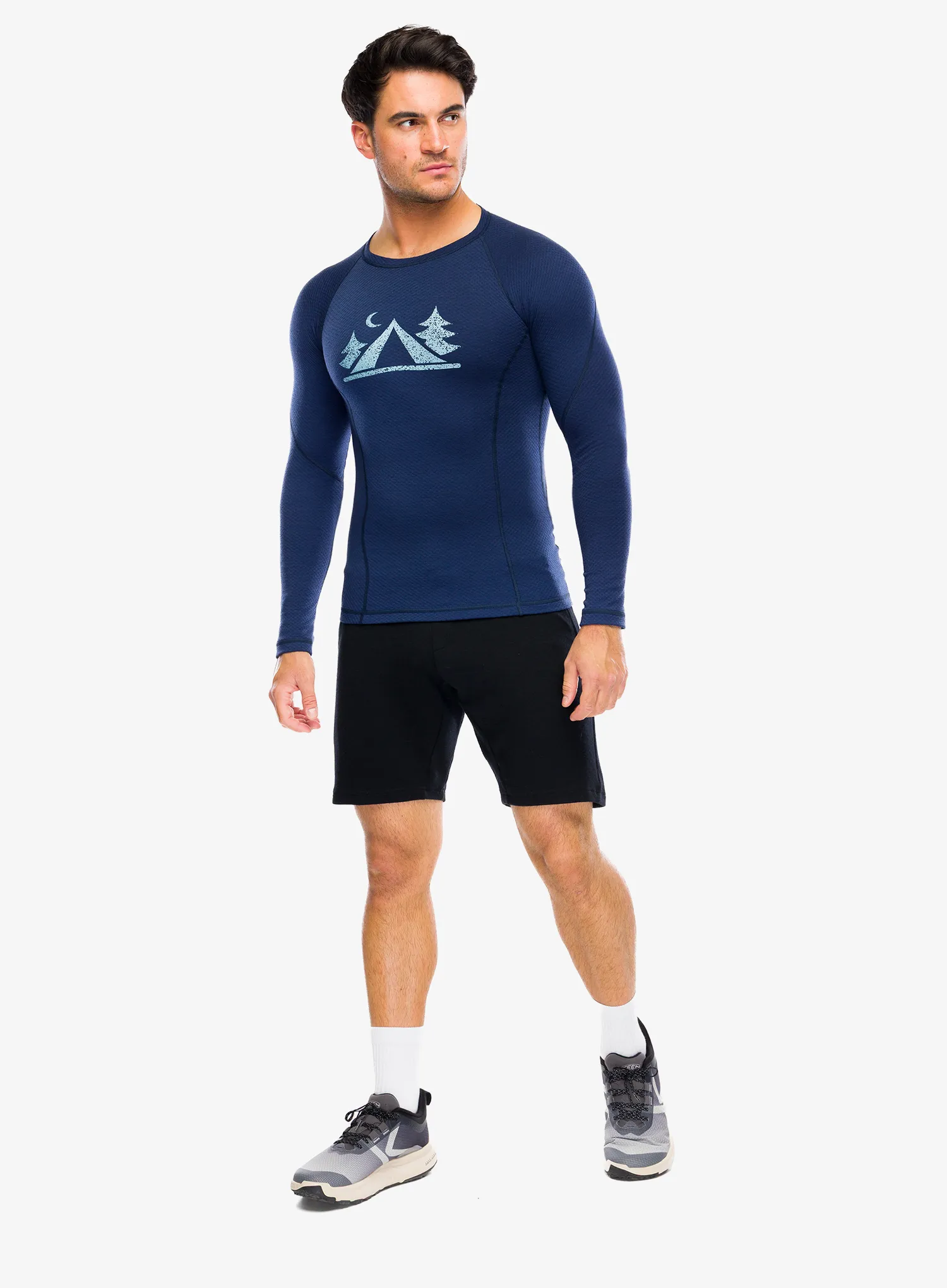 Termoaktyvus džemperis Sensor Merino DF Tee L/S - deep blue camp