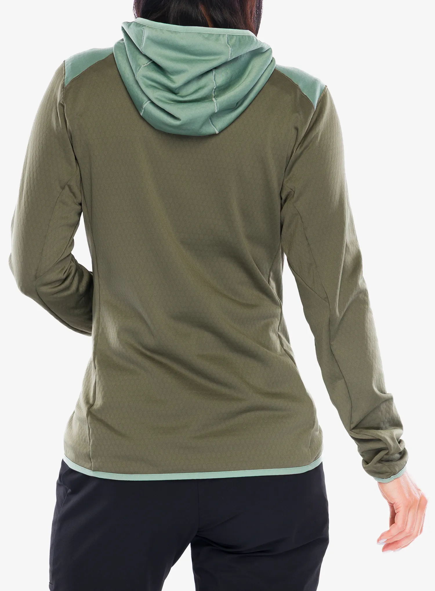 Džemperis moterims adidas TERREX Xperior Light Fleece Hooded Jacket - olive strata/silver green