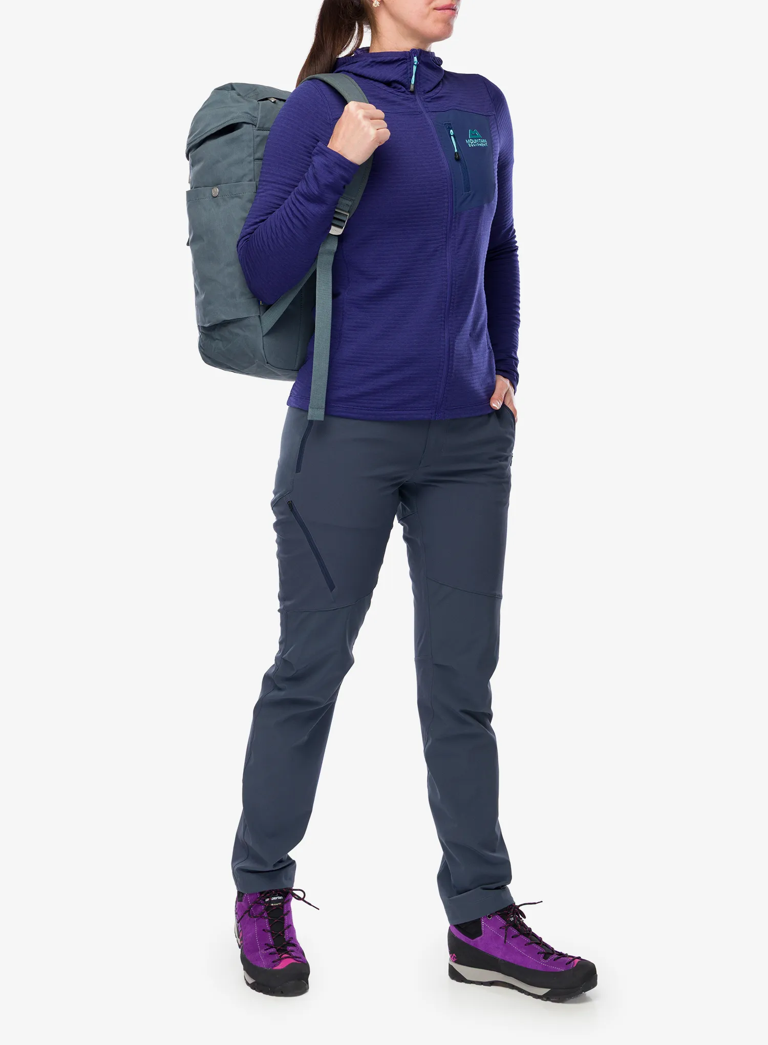Moteriškas laipiojimo džemperis Mountain Equipment Lumiko Hooded Jacket - amethyst/medieval