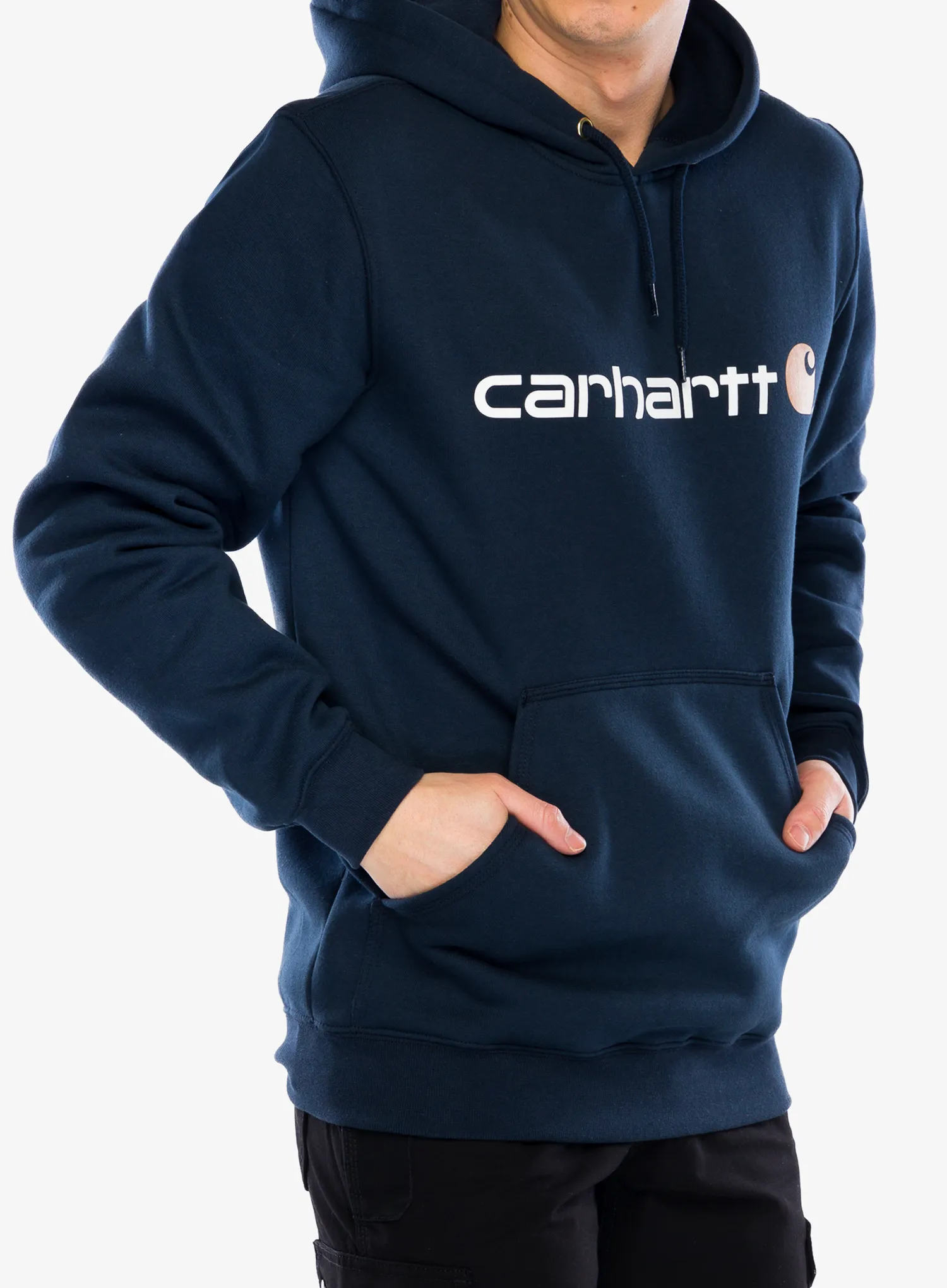Džemperis su gobtuvu Carhartt Signature Logo Sweatshirt - new navy