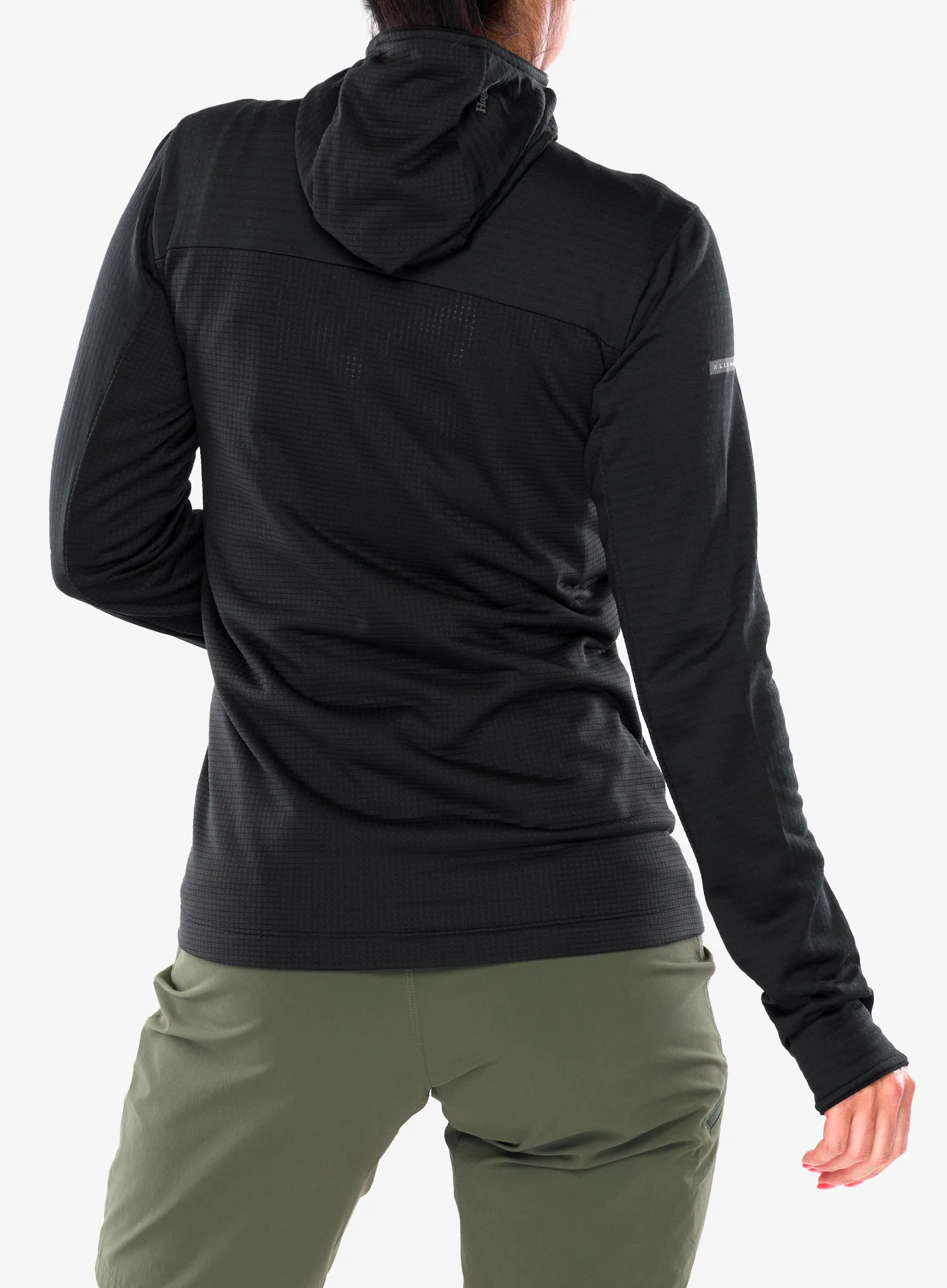Džemperis su gobtuvu moteriškas Haglofs L.I.M Mid Fast II Hood - true black