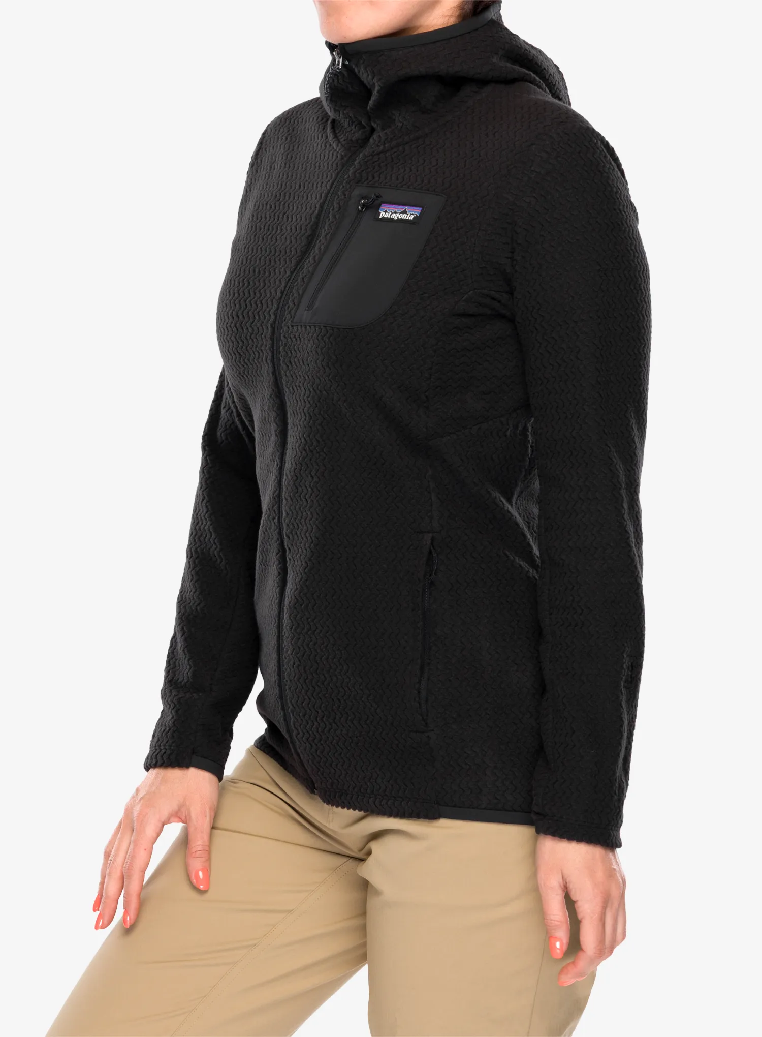 Džemperis su gobtuvu moteriškas Patagonia R1 Air Full-Zip Hoody - black