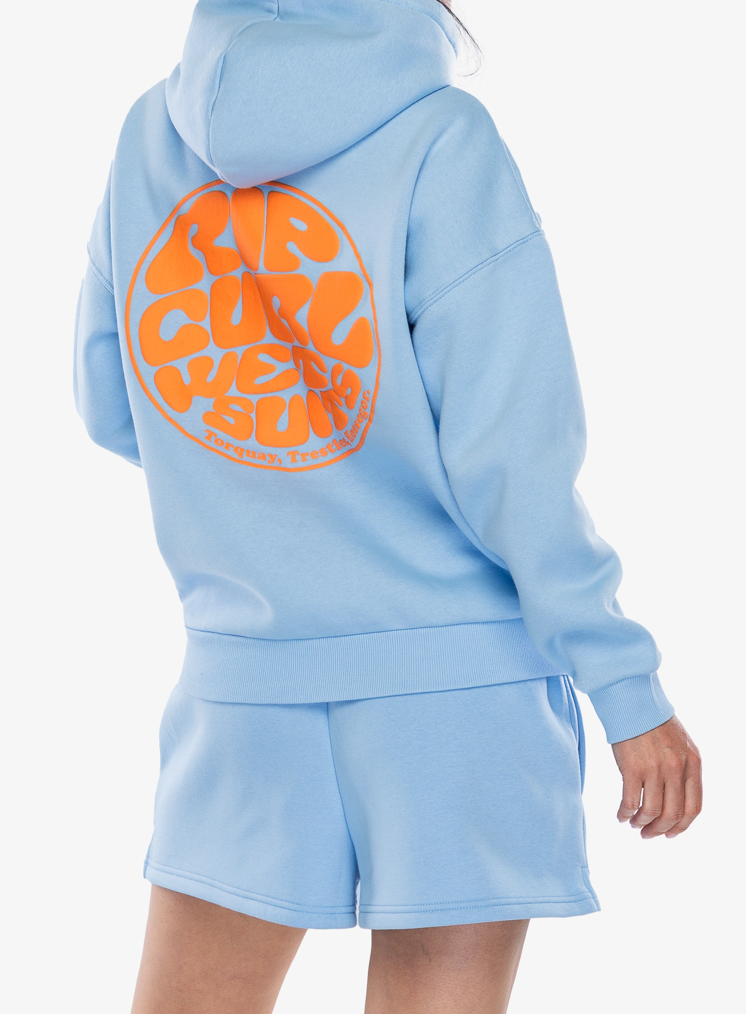 Džemperis su gobtuvu moteriškas Rip Curl Icons Of Surf Heritage Hood - mid blue/orange