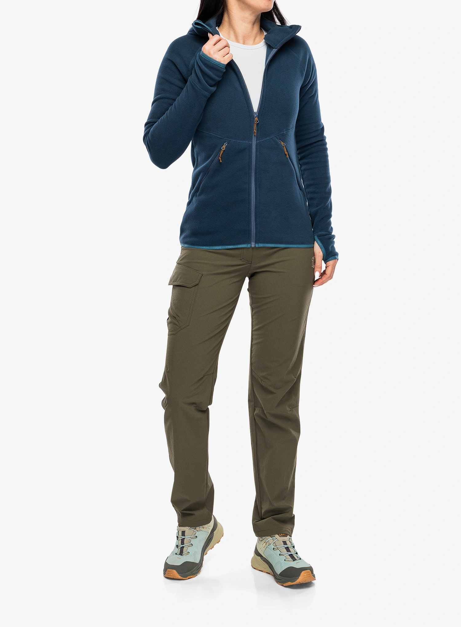 Džemperis su gobtuvu moteriškas Turbat Annapurna Fleece - midnight navy