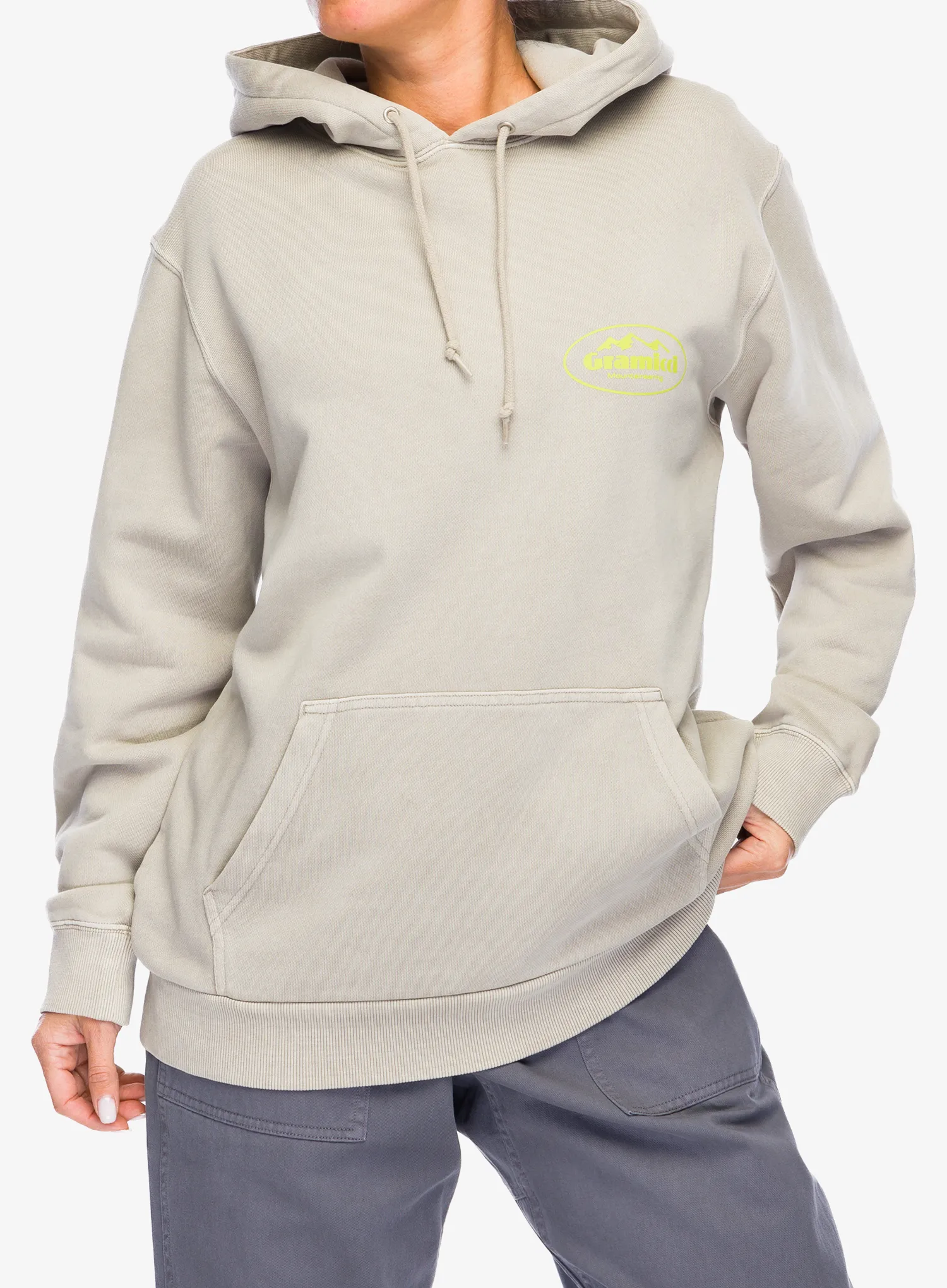 Džemperis su gobtuvu Gramicci Mountaineering Hooded Sweatshirt - pigment oat