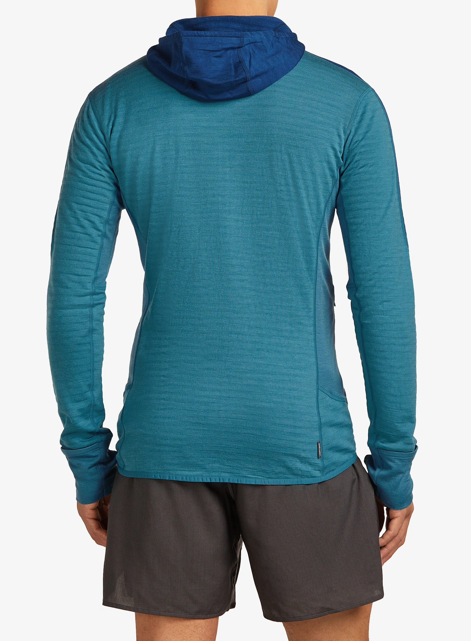 Džemperis su gobtuvu Icebreaker Merino Blend 300 RealFleece Descender LS Zip Hoodie - topaz/atlantis/cb