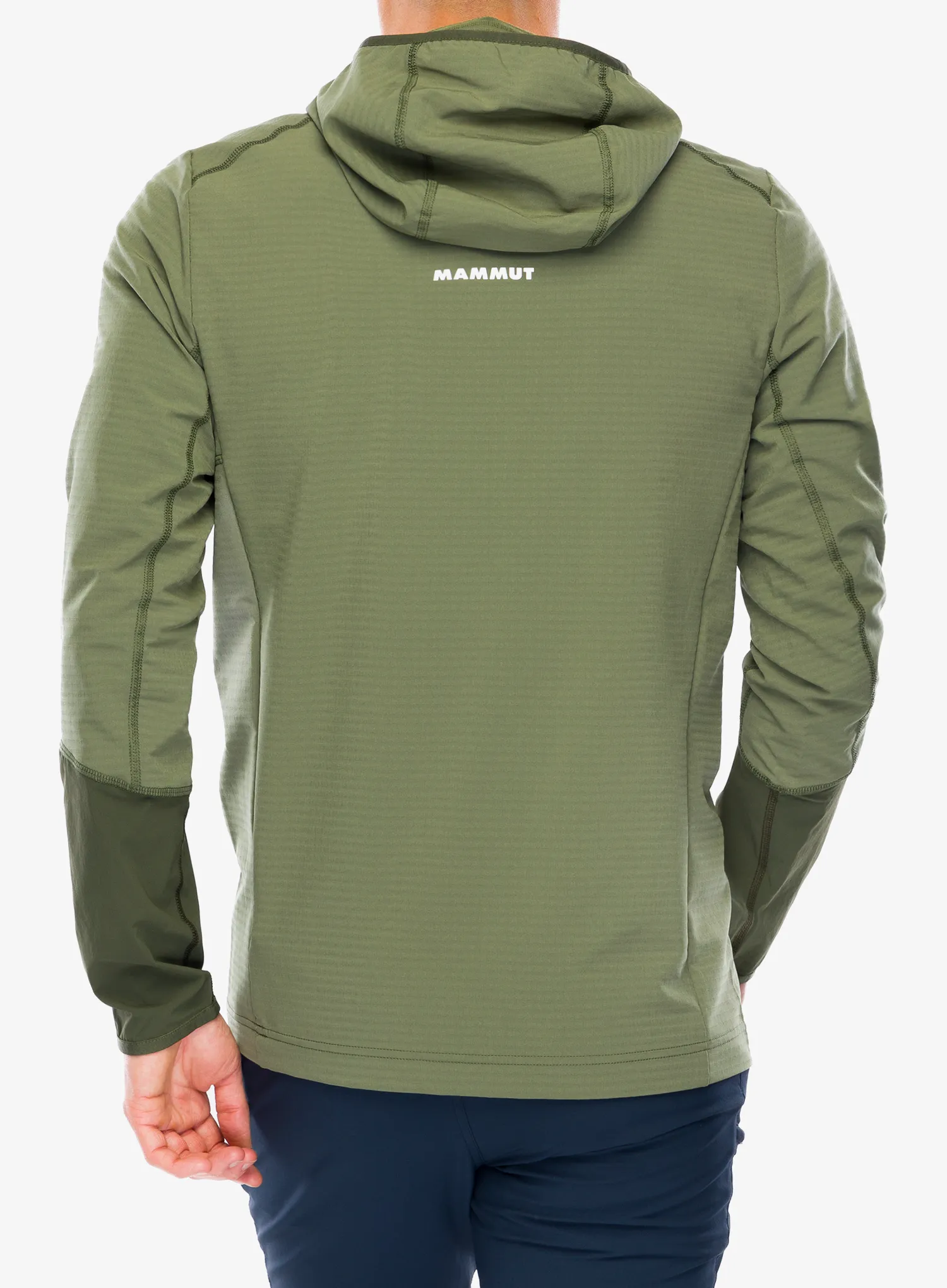 Džemperis su gobtuvu Mammut Madris Light ML Half Zip Hoody - marsh/dark marsh