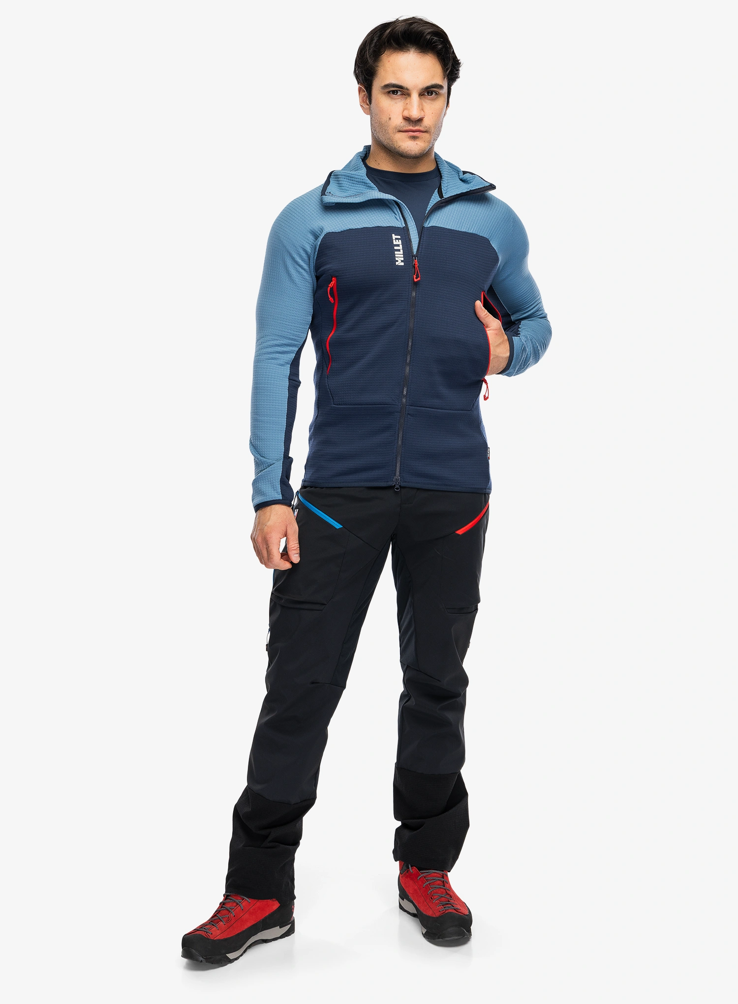 Džemperis su gobtuvu Millet Fusion Grid Hoodie - coronet blue/saphir