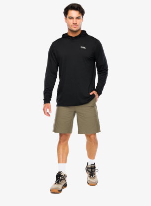 Džemperis su gobtuvu Mons Royale Pivot Merino Long Sleeve Hood - black