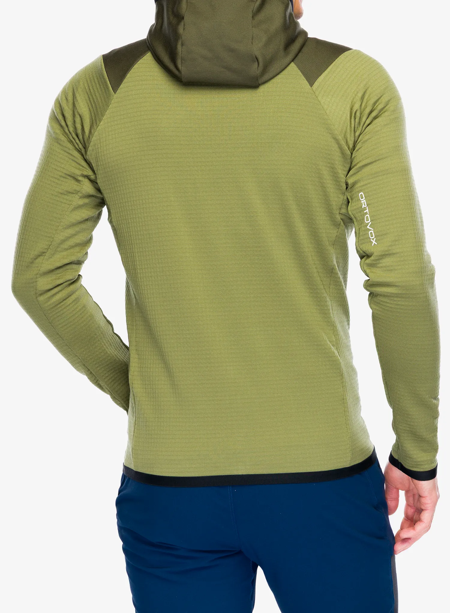 Džemperis su gobtuvu Ortovox Fleece Grid Hoody - wild herbs