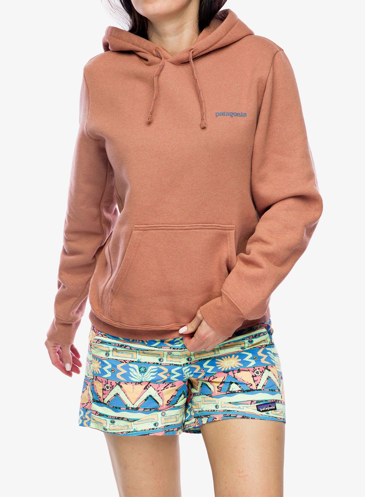Džemperis su gobtuvu Patagonia Boardshort Logo Uprisal Hoody - sienna clay