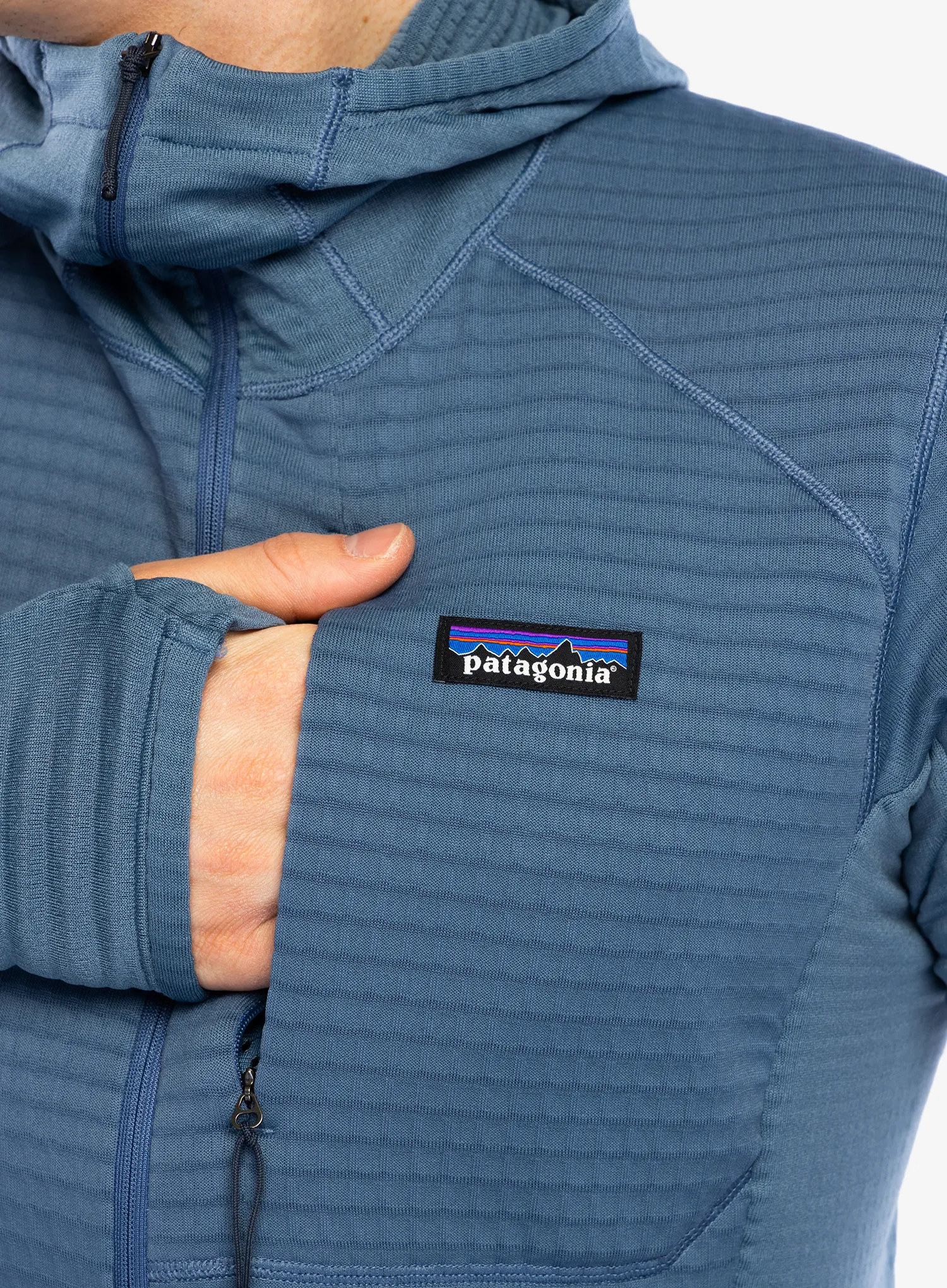 Džemperis su gobtuvu Patagonia R1 P/O Hoody - utility blue