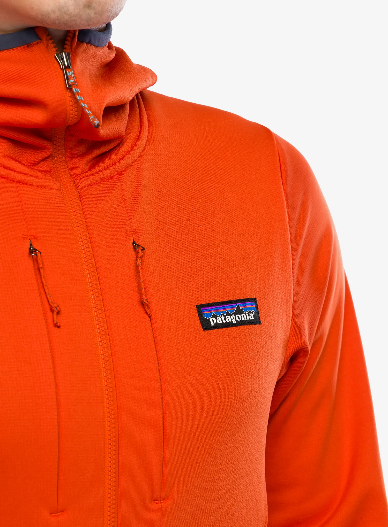 Džemperis su gobtuvu Patagonia R1 Thermal Full-Zip Hoody - pollinator orange