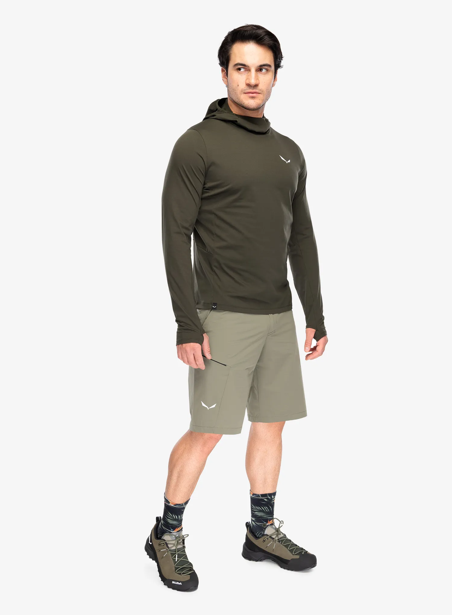Džemperis su gobtuvu Salewa Puez Sun Hoodie - dark olive
