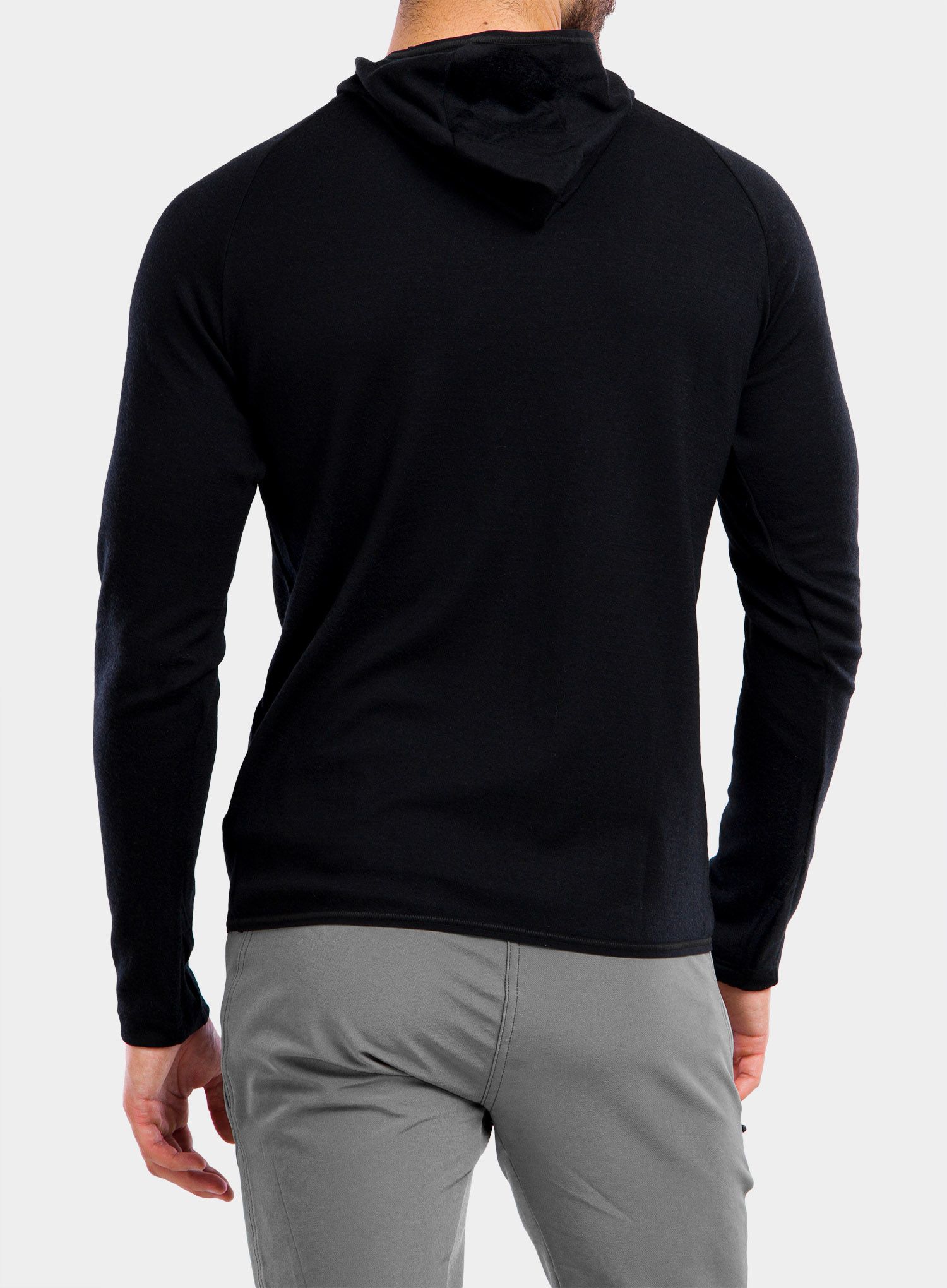 Džemperis su gobtuvu Sensor Merino Upper Fleece Hooded - black mountains