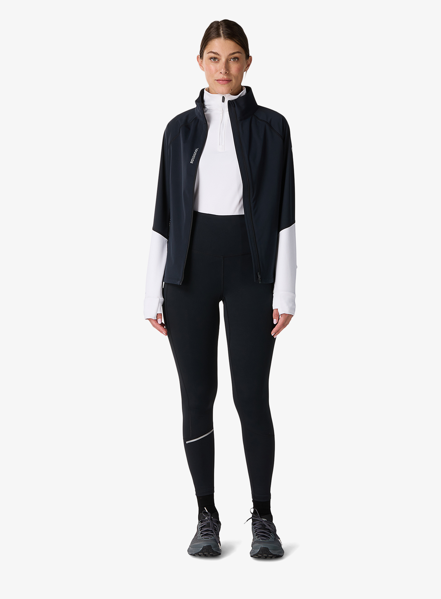 Moteriškas džemperis su užtrauktuku Rossignol Half Zip First Layer - white