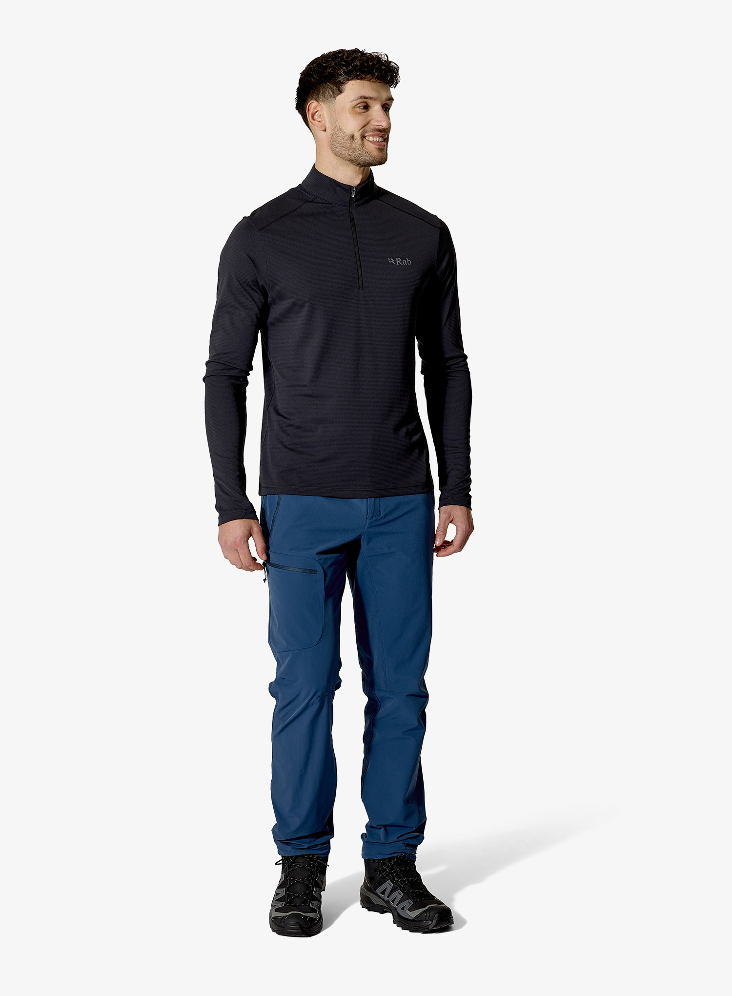 Džemperis su užtrauktuku Rab Force LS Zip - black