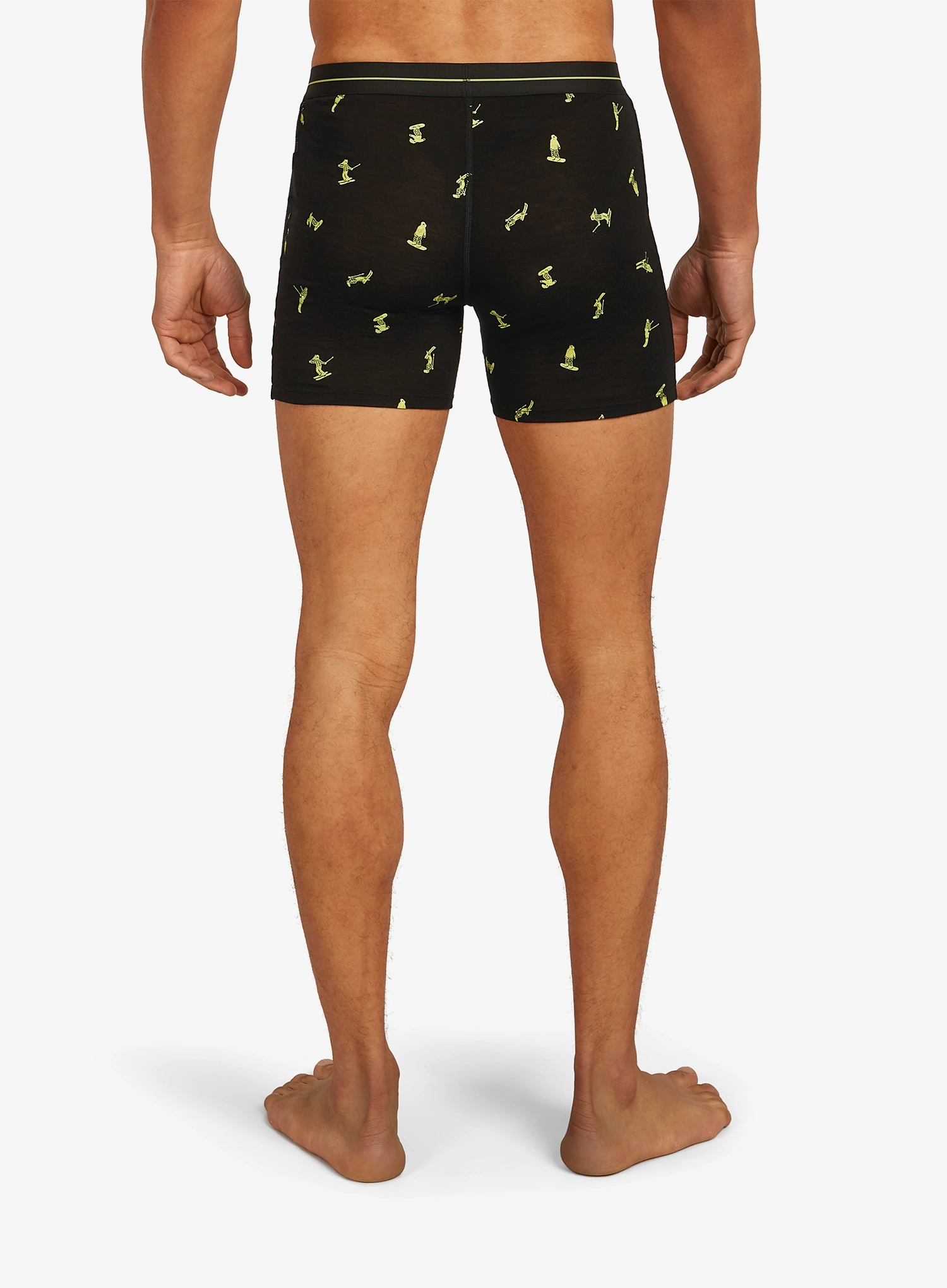Termoaktyvūs šortukai Icebreaker Merino 150 Anatomica Boxers Ski Day - black/peridot/aop
