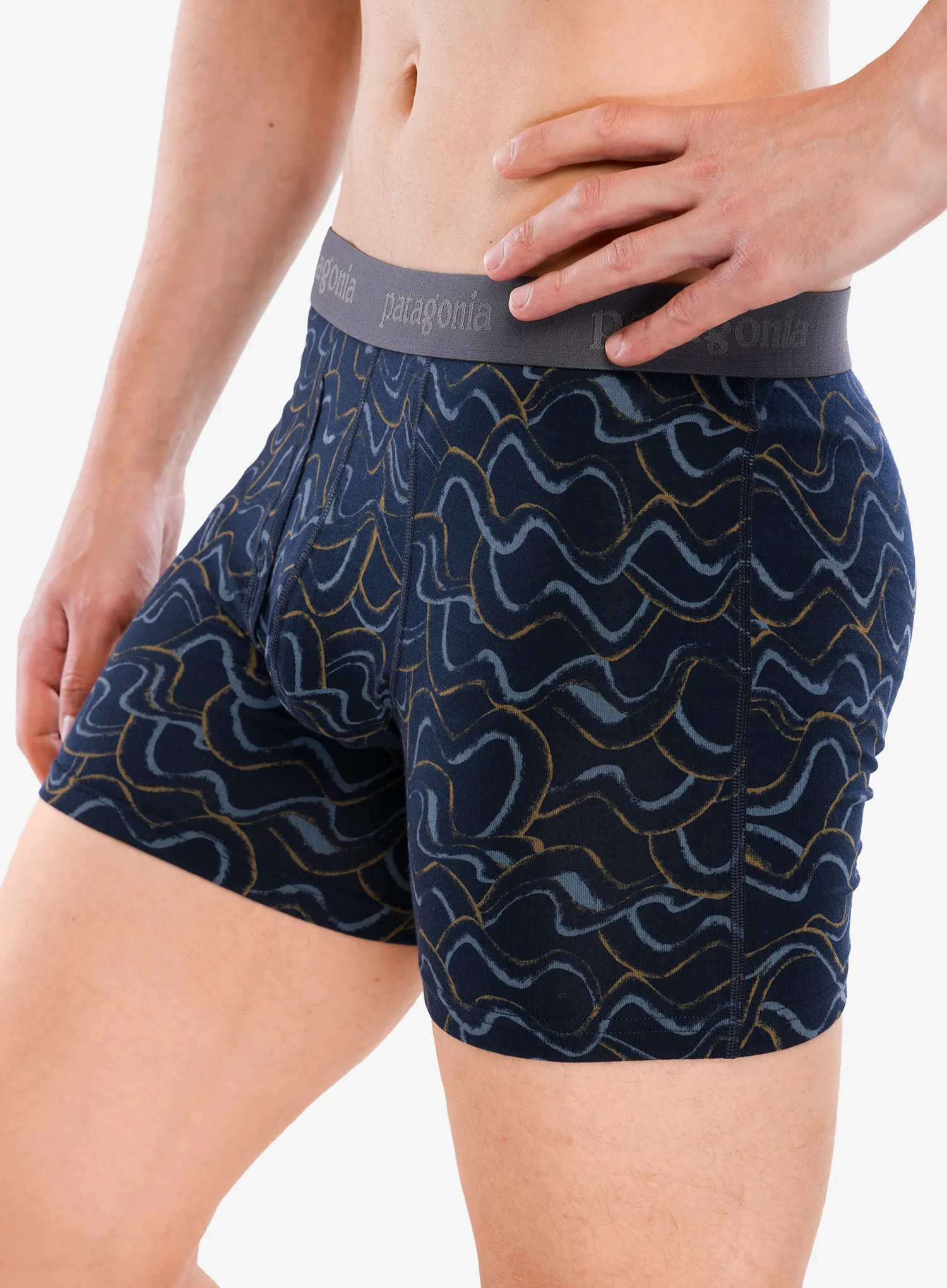Termoaktyvūs šortukai Patagonia Essential Boxer Briefs - 3 in - small currents/pitch blue