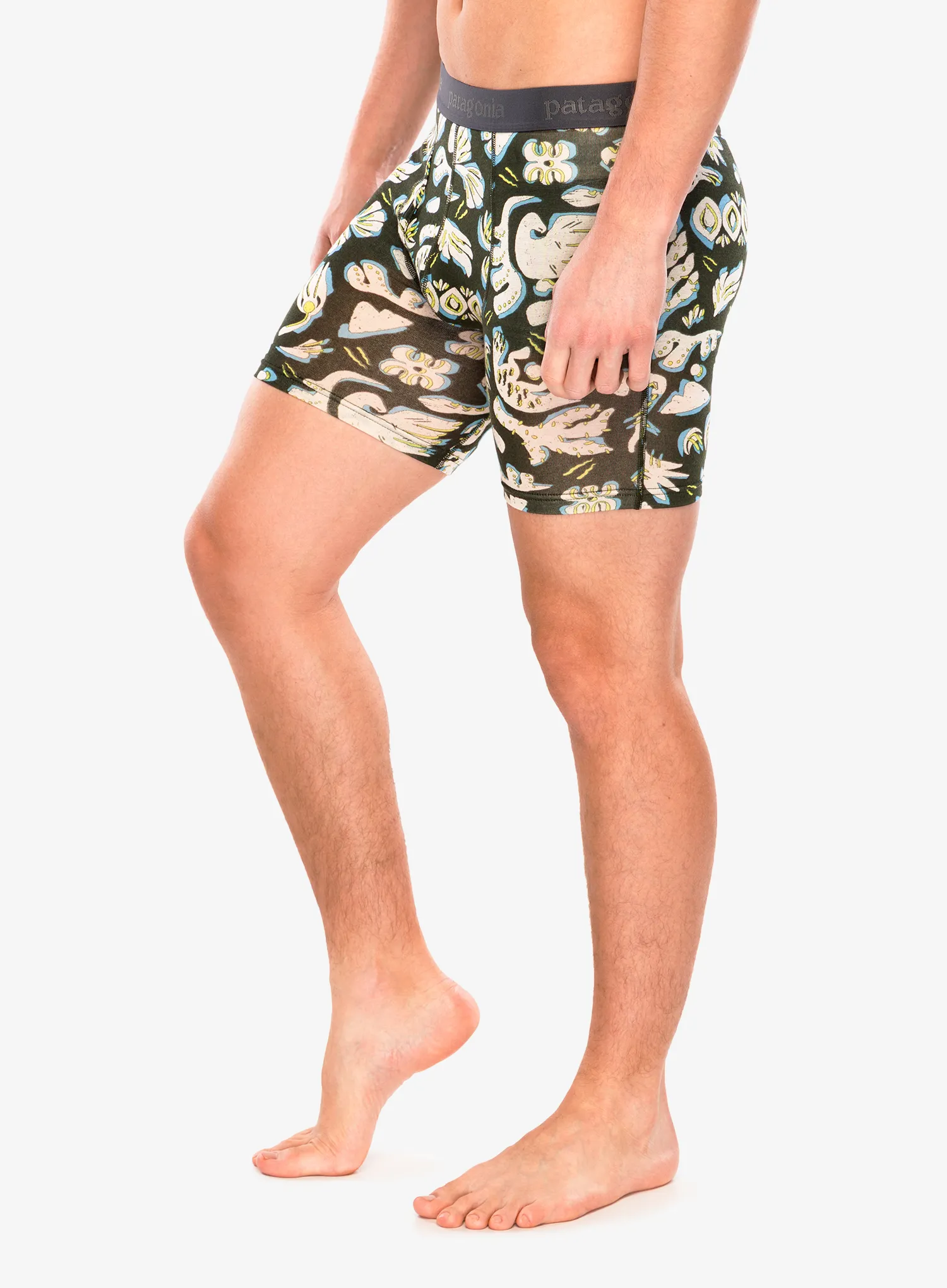 Termoaktyvūs šortukai Patagonia Essential Boxer Briefs 6 in - across ocean/pine needle green