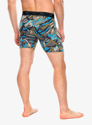 Termoaktyvūs šortukai Saxx Quest Quick-Dry Mesh Boxer Brief Fly - prism peaks/cargo grey