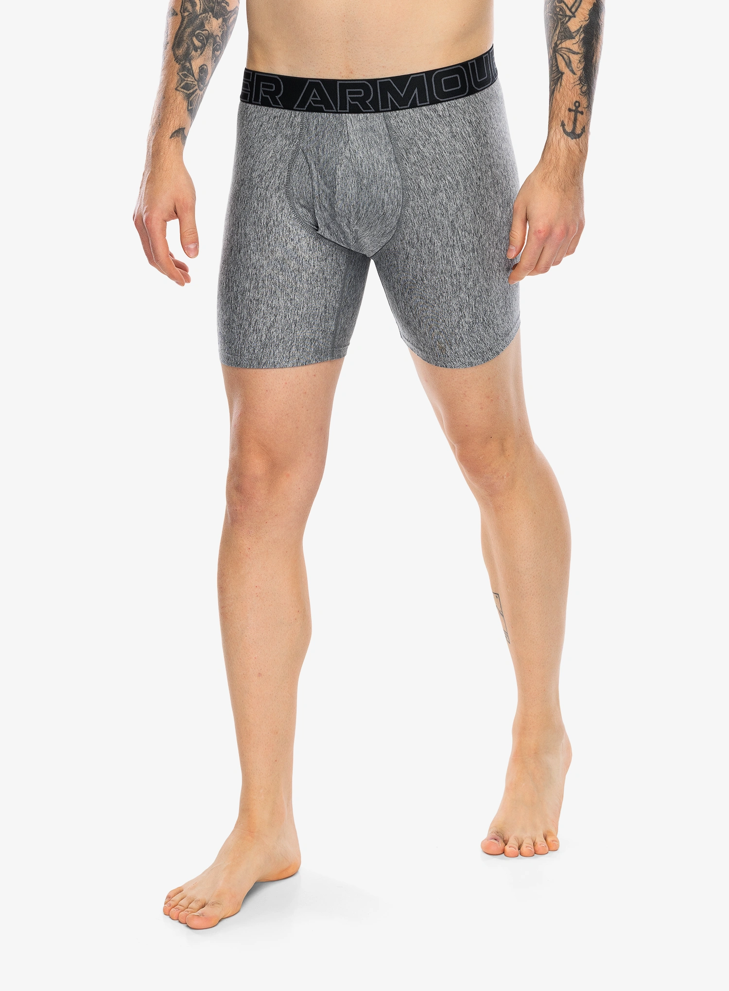 Termoaktyvūs šortukai Under Armour Performance Tech Print 6in 3PK - black/black/castlerock htr