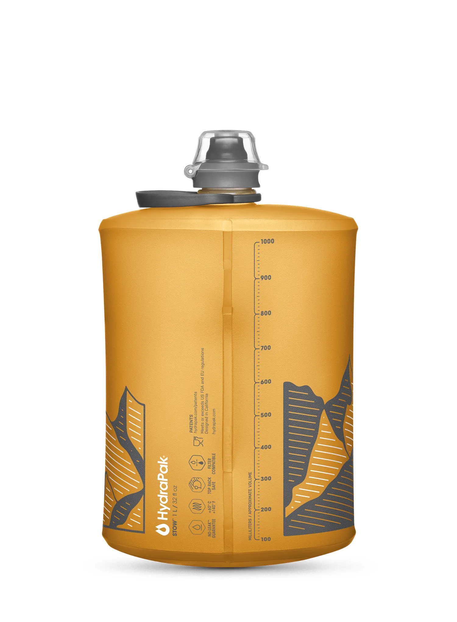 Butelis HydraPak Stow 1 L - golden yellow