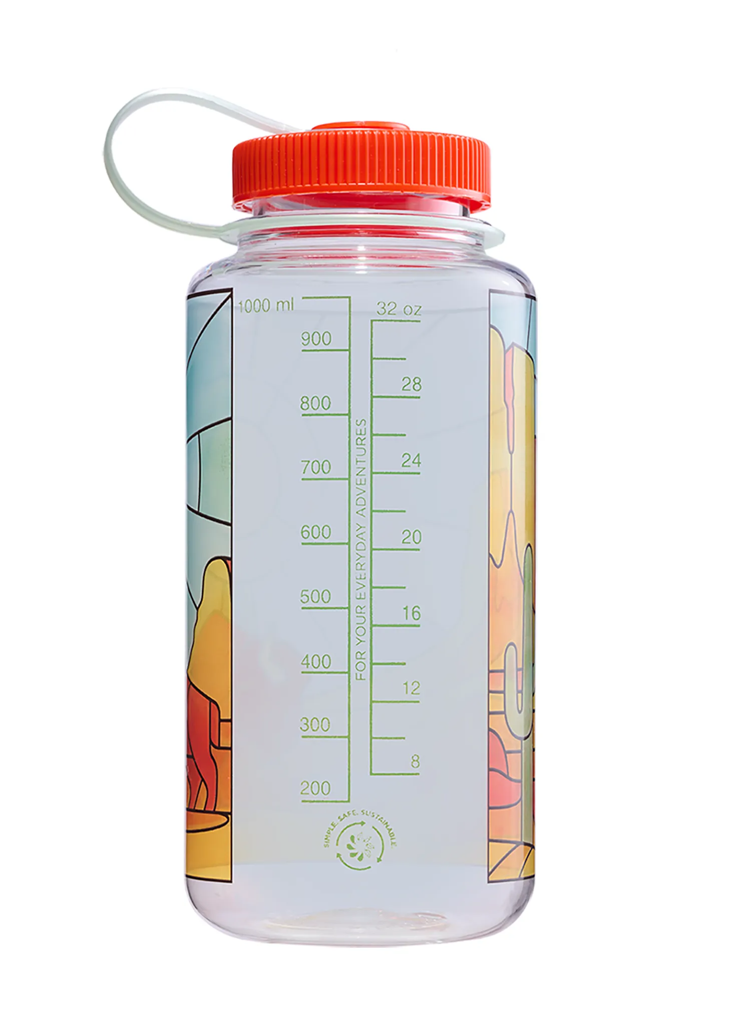 Butelis Nalgene Wide Mouth 32 oz (946 ml) - clear stained glass desert