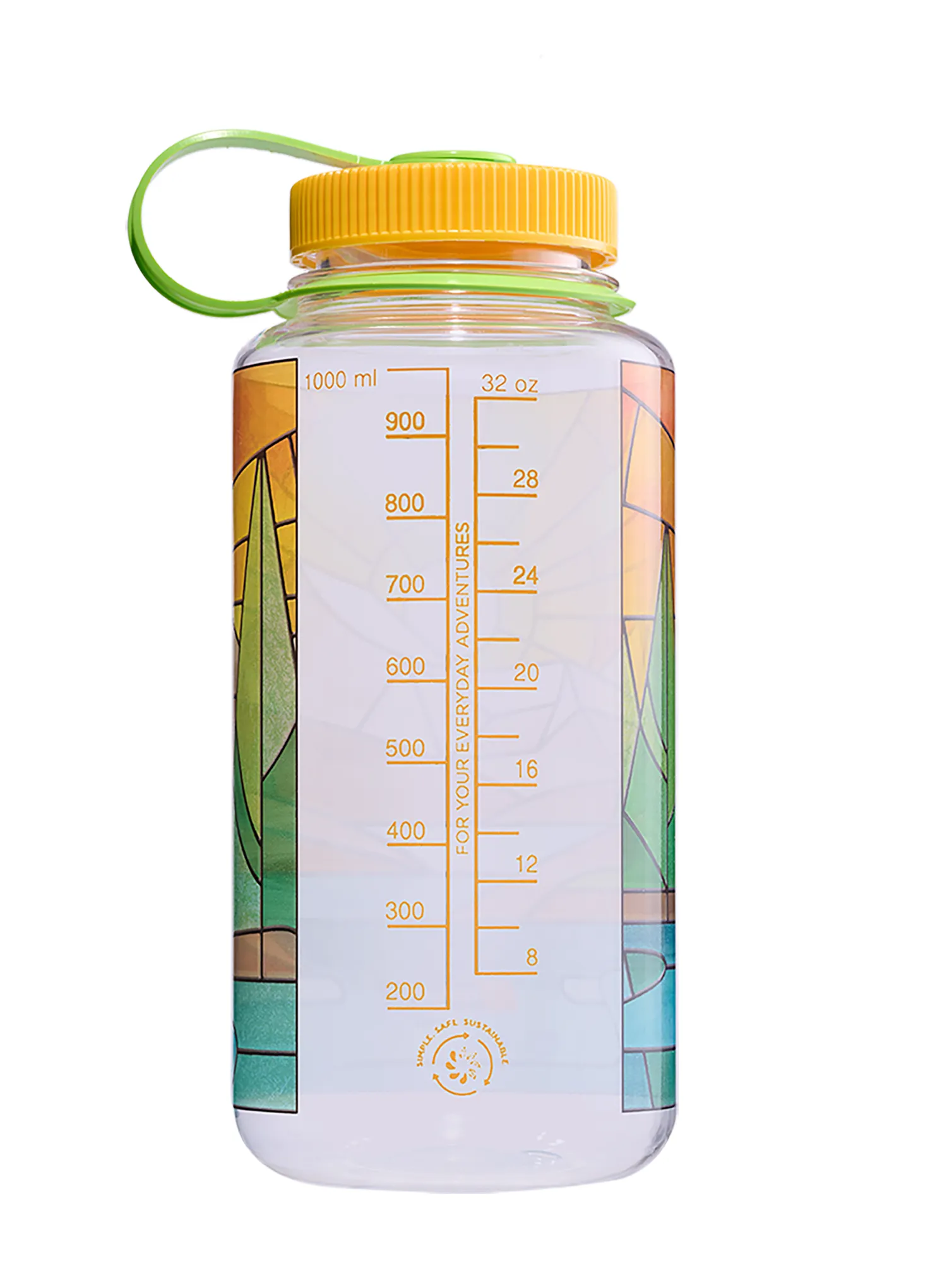 Butelis Nalgene Wide Mouth 32 oz (946 ml) - clear stained glass river