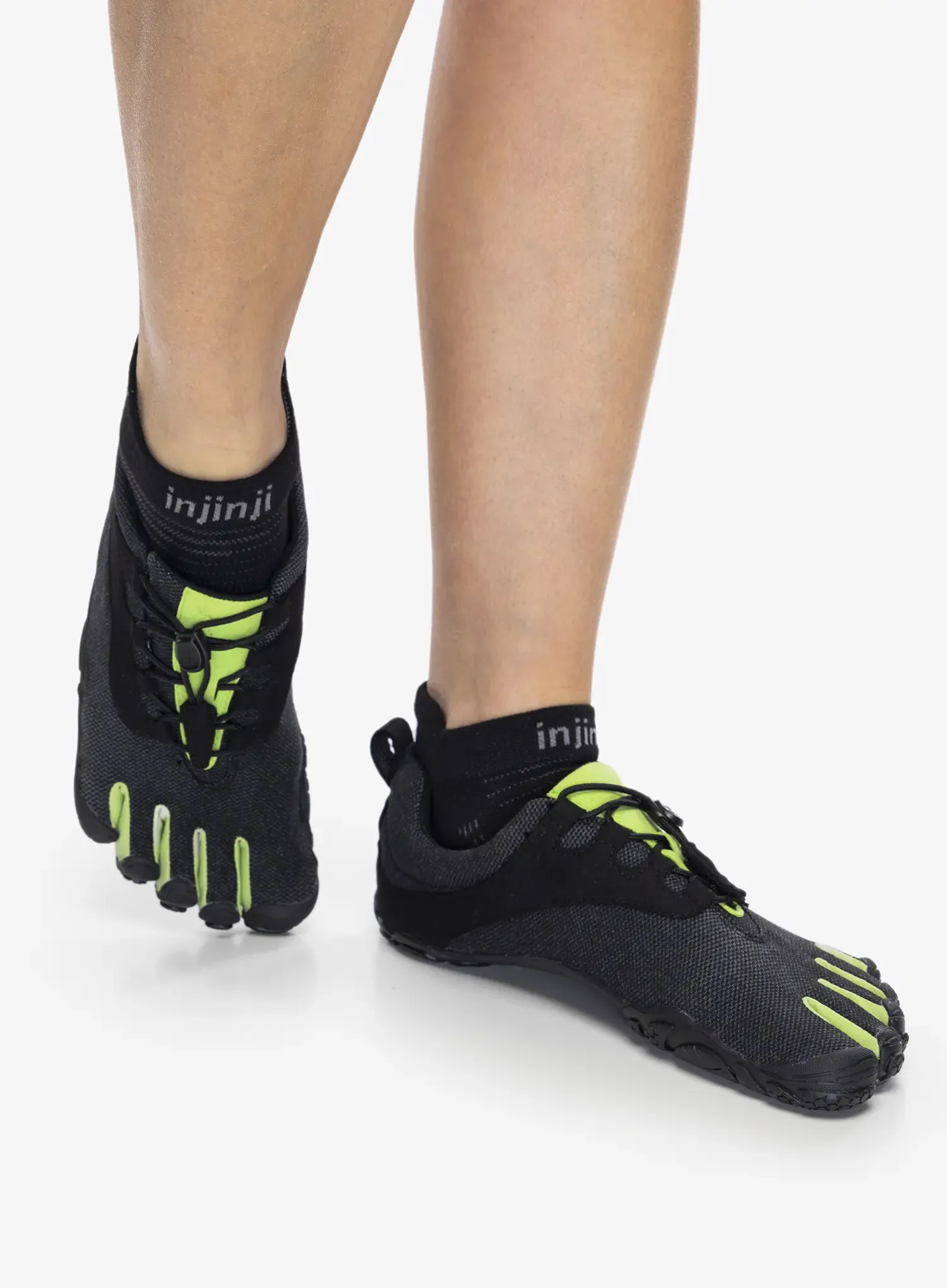 Bėgimo batai moterims Vibram Fivefingers V-Run Retro - black/green/black