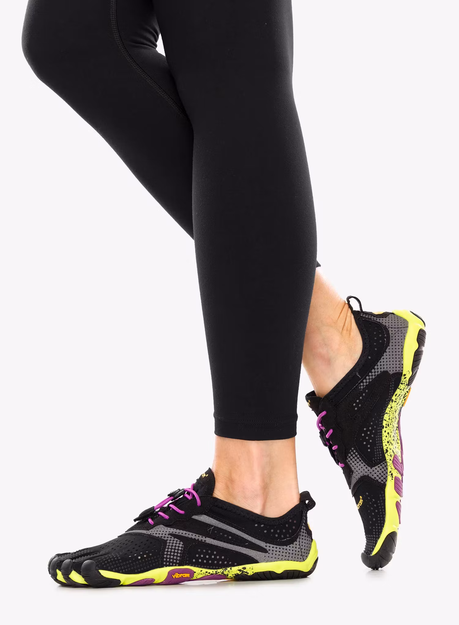 Bėgimo bateliai moterims Vibram Fivefingers V-Run SS2021 - black/yellow/purple