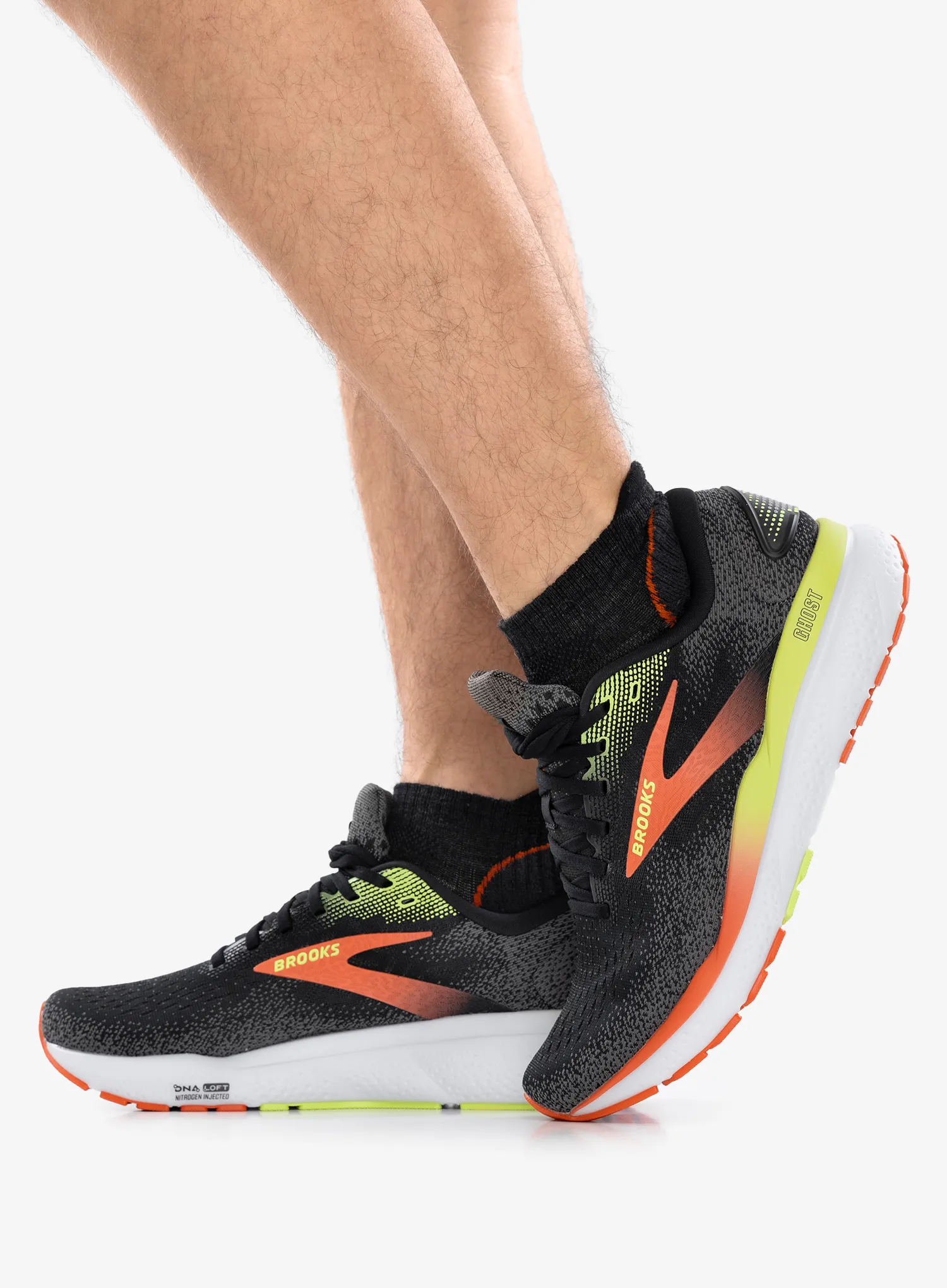 Bėgimo batai Brooks Ghost 16 - black/mandarin red/green
