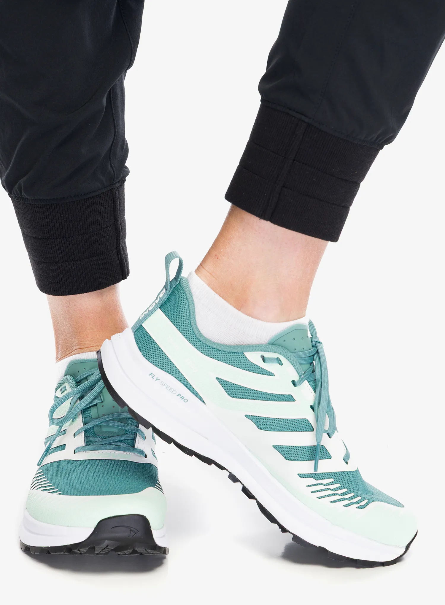 Bėgimo bateliai moterims Inov-8 TrailFly Zero - teal/white