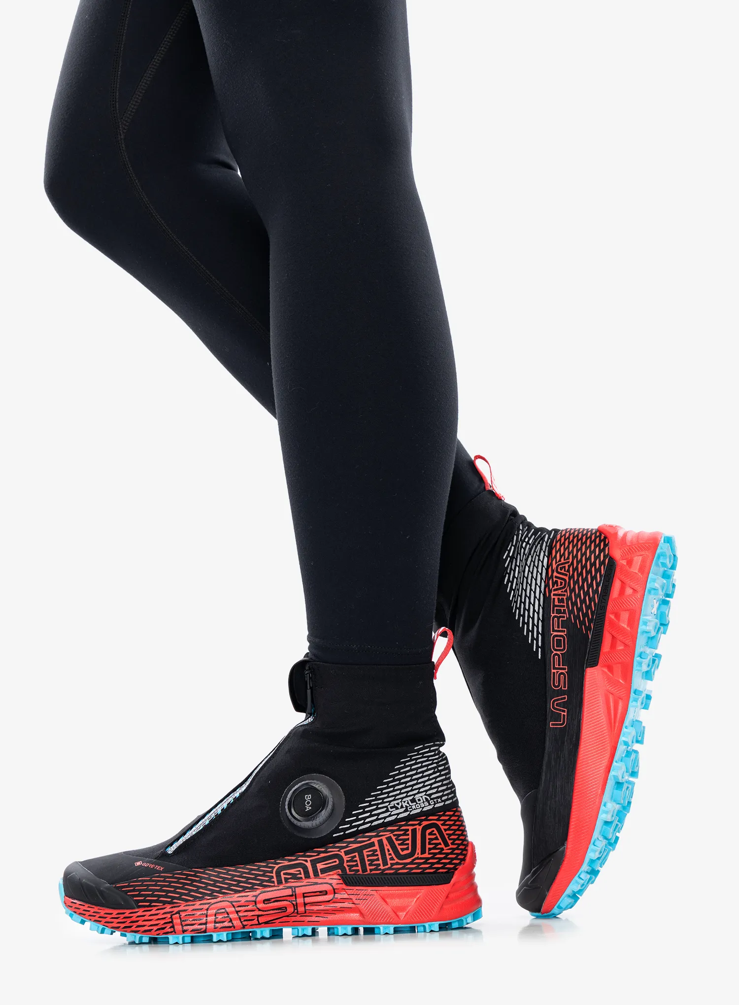 Bėgimo bateliai moterims La Sportiva Cyklon Cross GTX - black/hibiscus