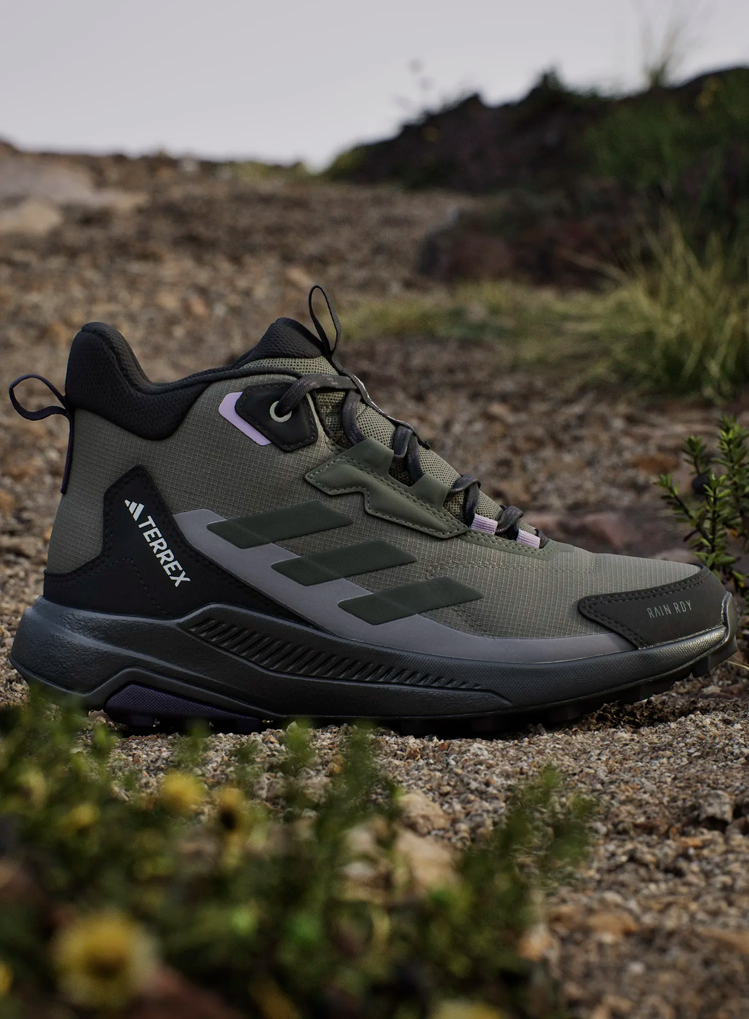 Turistiniai batai moterims adidas TERREX Anylander Mid RAIN.RDY - olive strata/n.cargo/core blk