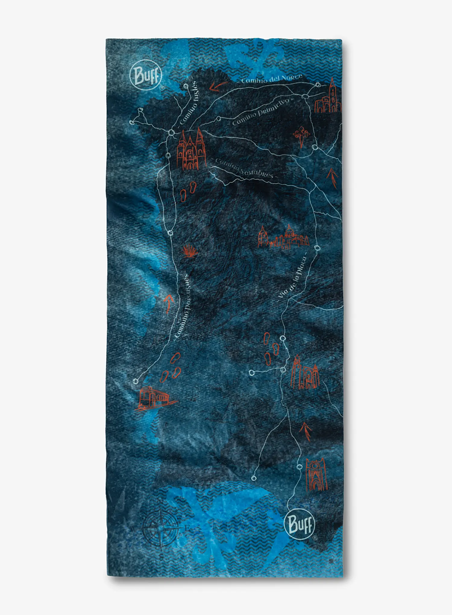 Daugiafunkcinė skara Buff CoolNet UV+ Camino de Santiago - peninsula denim