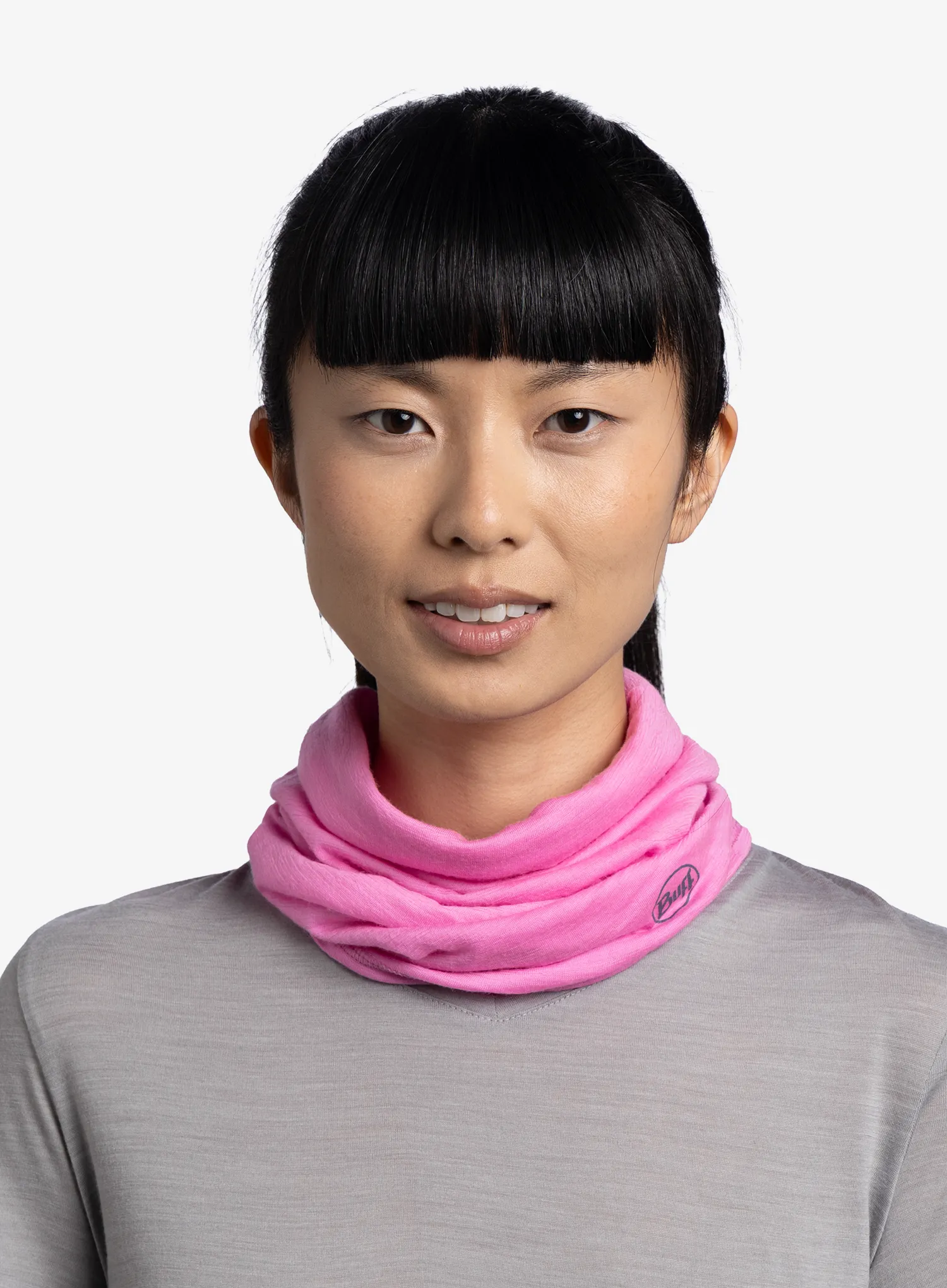 Daugiafunkcinė skara Buff Lightweight Merino Wool - solid fluor fuchsia