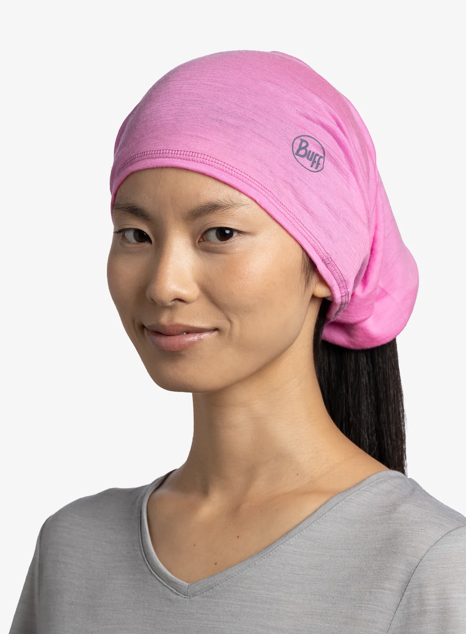 Daugiafunkcinė skara Buff Lightweight Merino Wool - solid fluor fuchsia