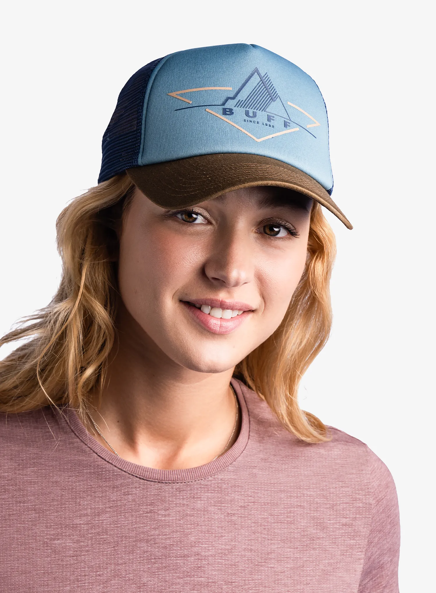 Kepurė su snapeliu Buff Trucker Cap - brak stone blue
