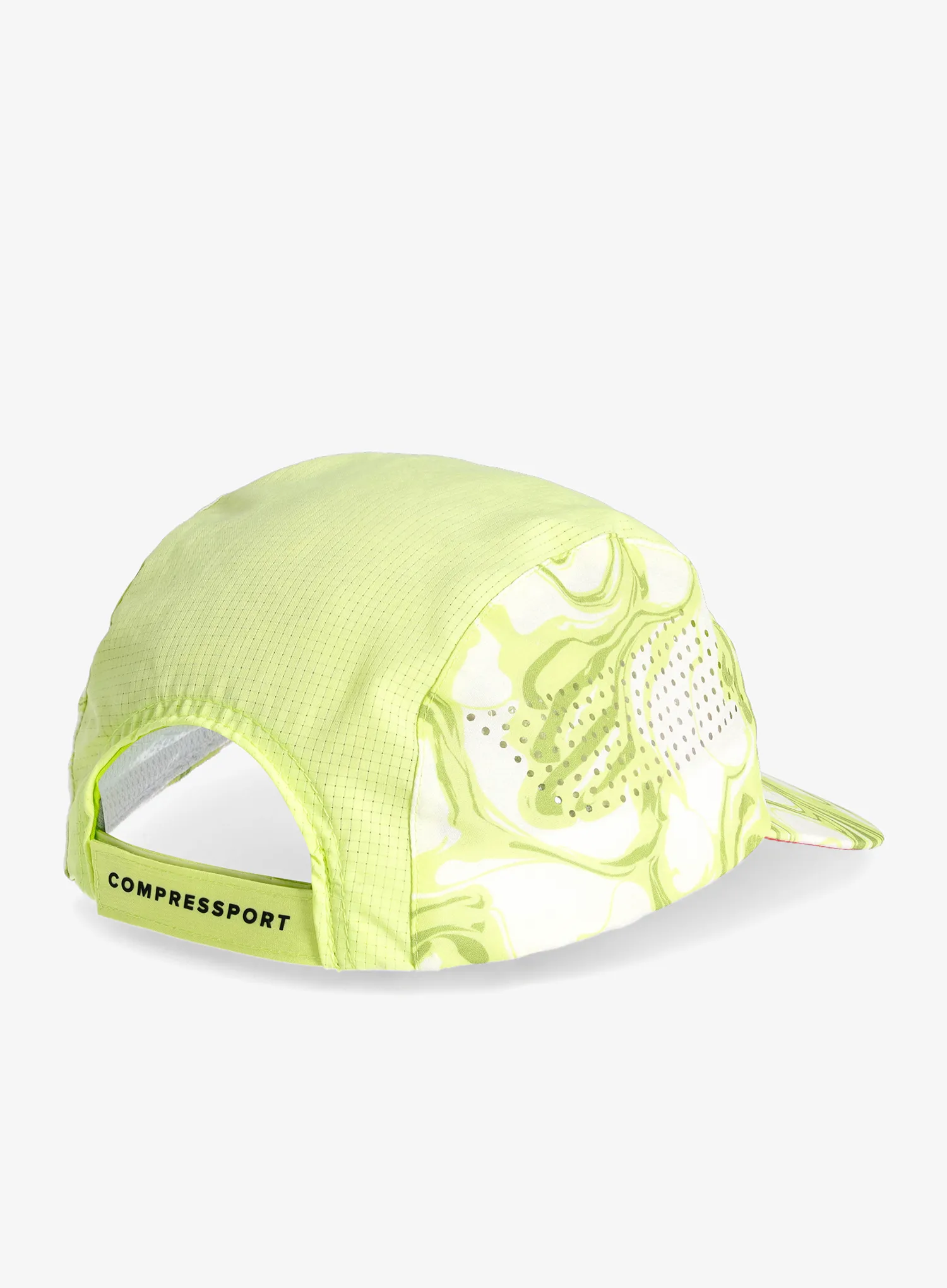 Kepurė su snapeliu Compressport Pro Racing Cap - green camo/fluo red