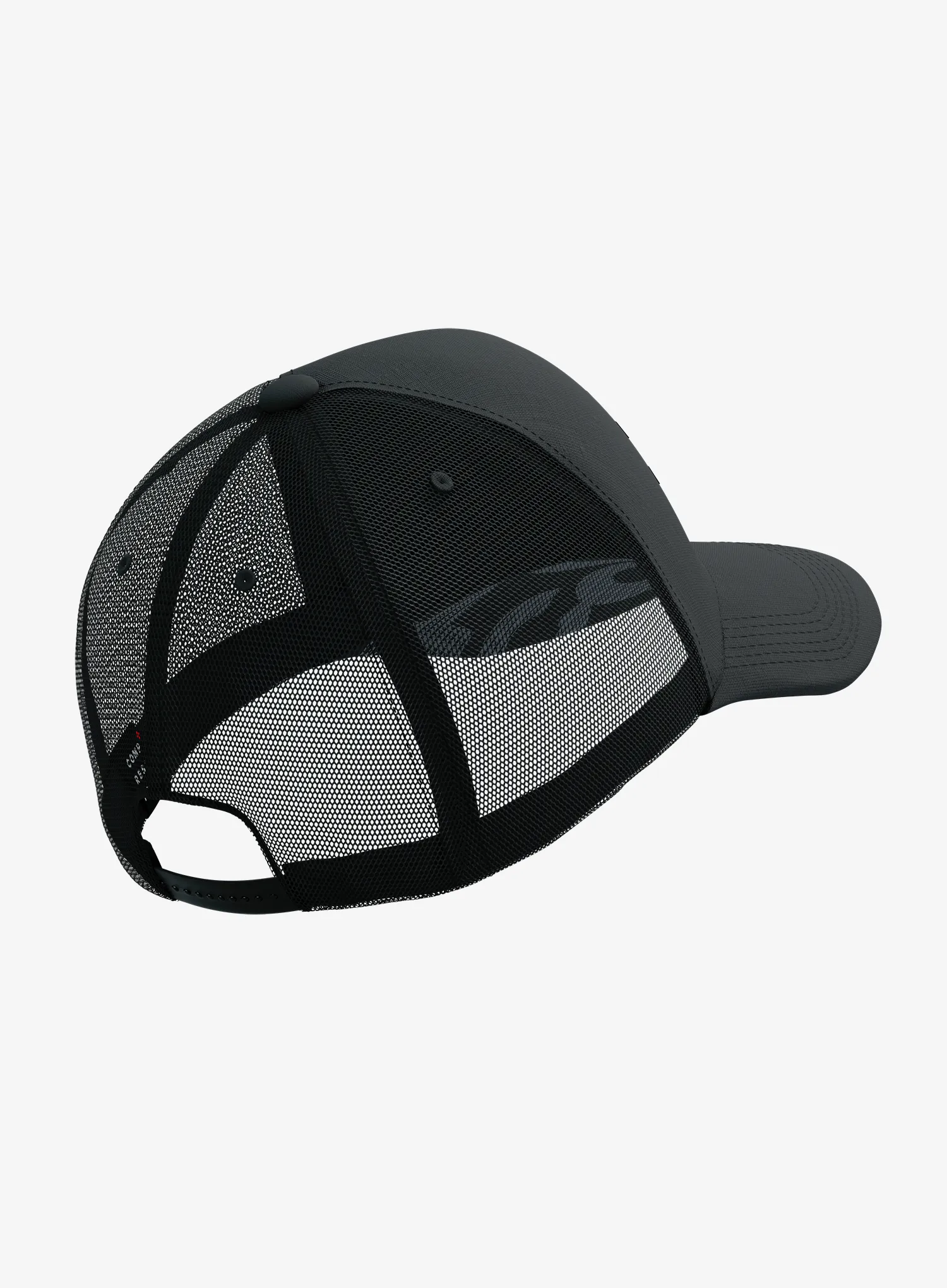 Kepurė su snapeliu Compressport Trucker Cap - black/black refl