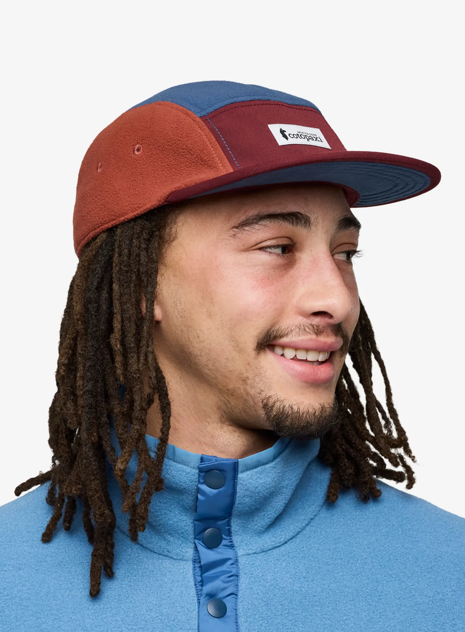 Kepurė su snapeliu Cotopaxi Fleece 5-Panel Hat - mulberry/deep sea