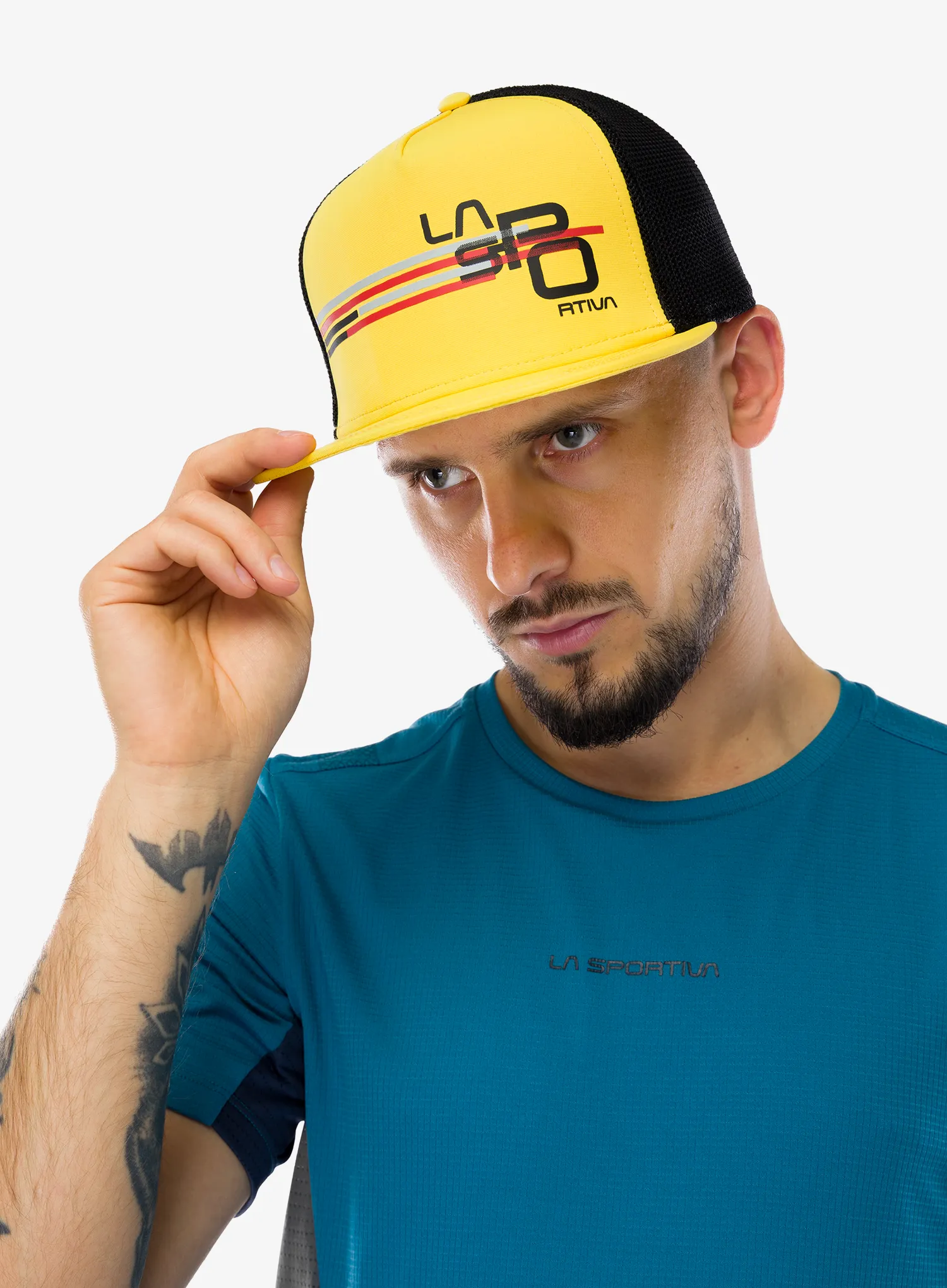 Kepurė su snapeliu La Sportiva Stripe Cube Hat - yellow/black
