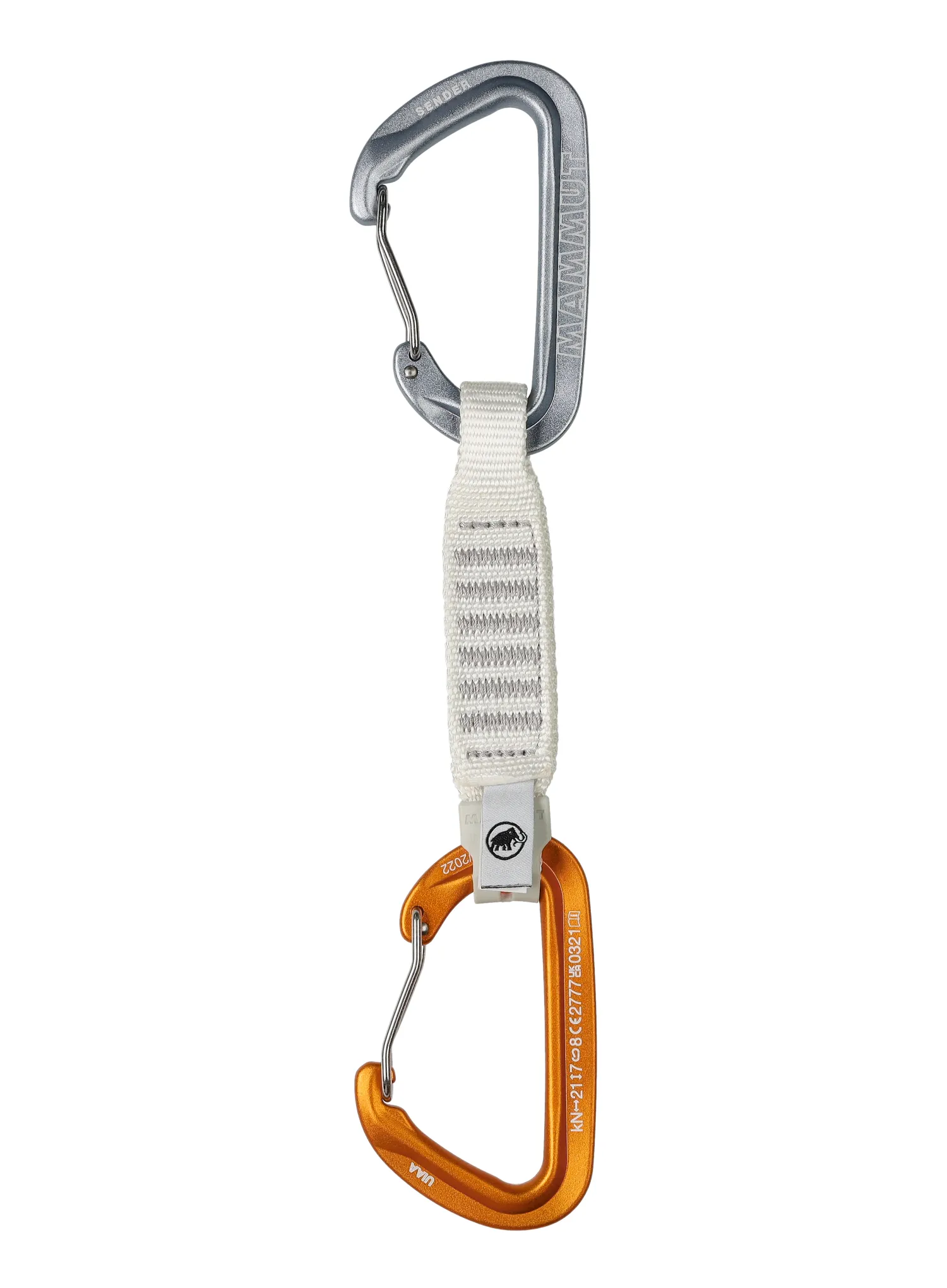 Laipiojimo atotampos Mammut Sender Wire 12 cm 6-Pack Quickdraws  - light grey/gold