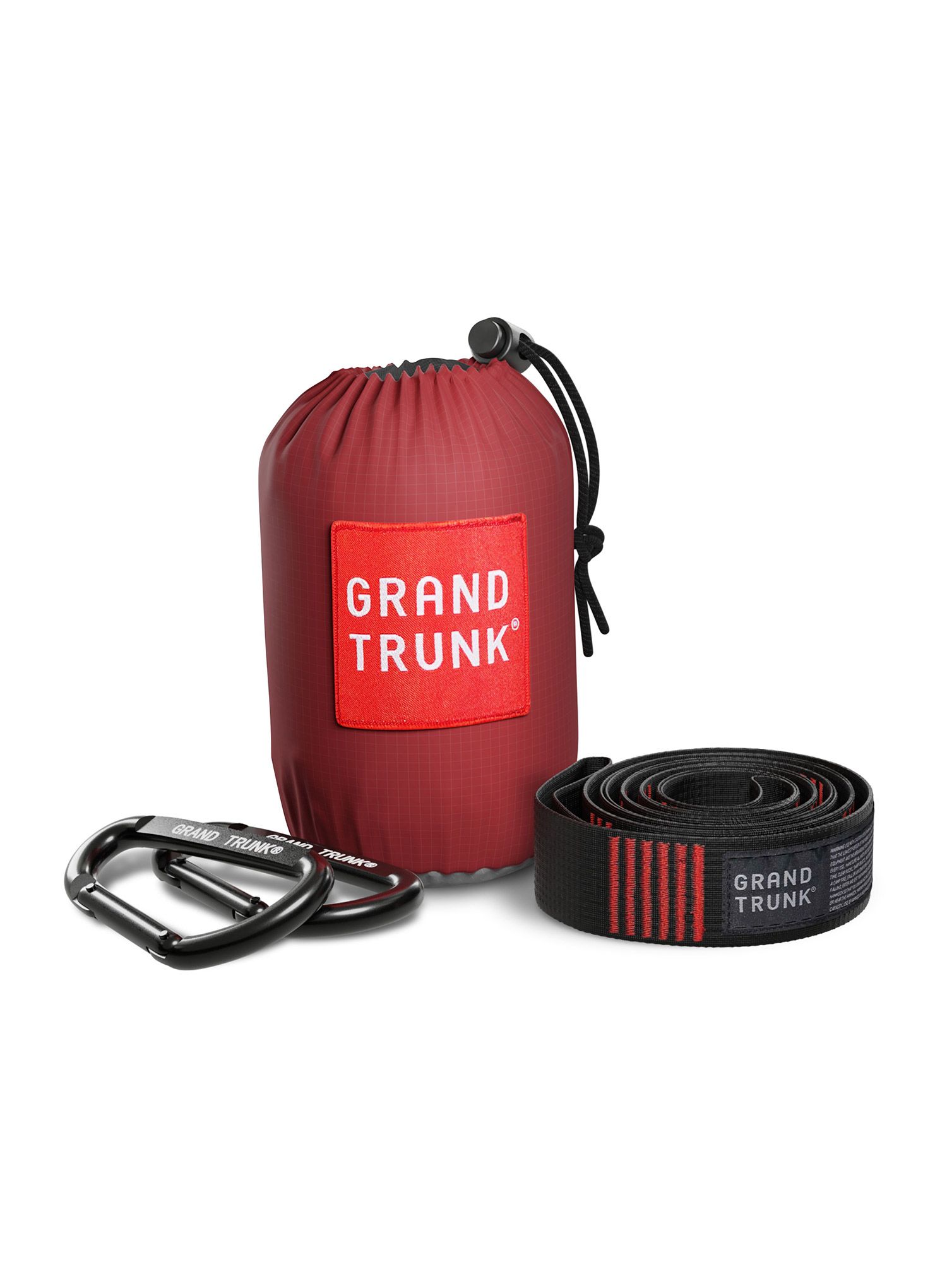 Turistinis hamakas Grand Trunk Double Deluxe Parachute Nylon with Straps - crimson/charcoal